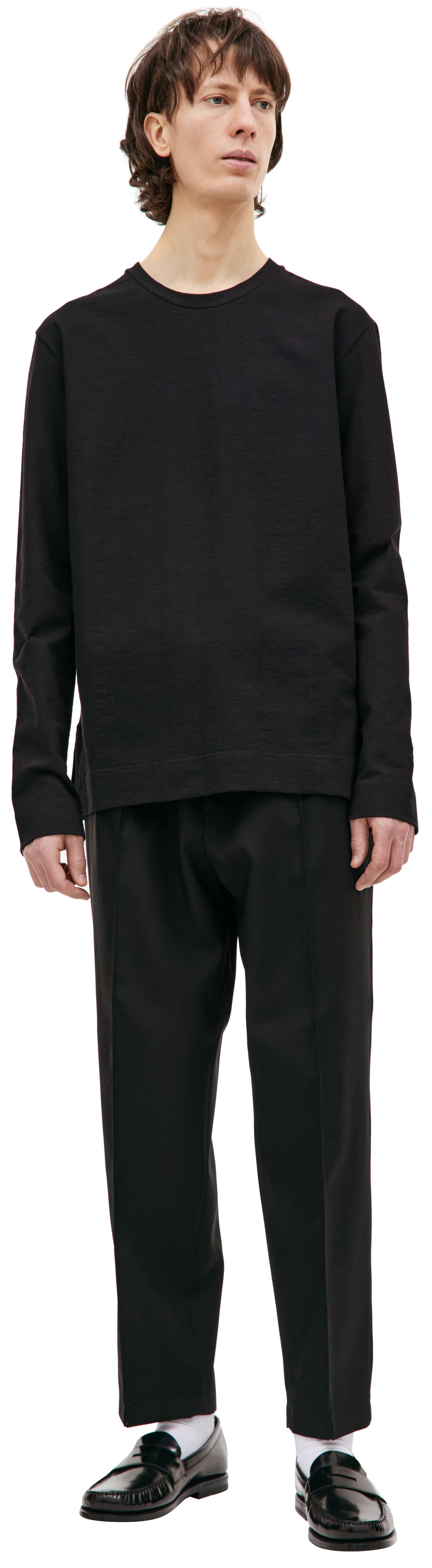 Jil Sander Черный лонгслив с разрезами