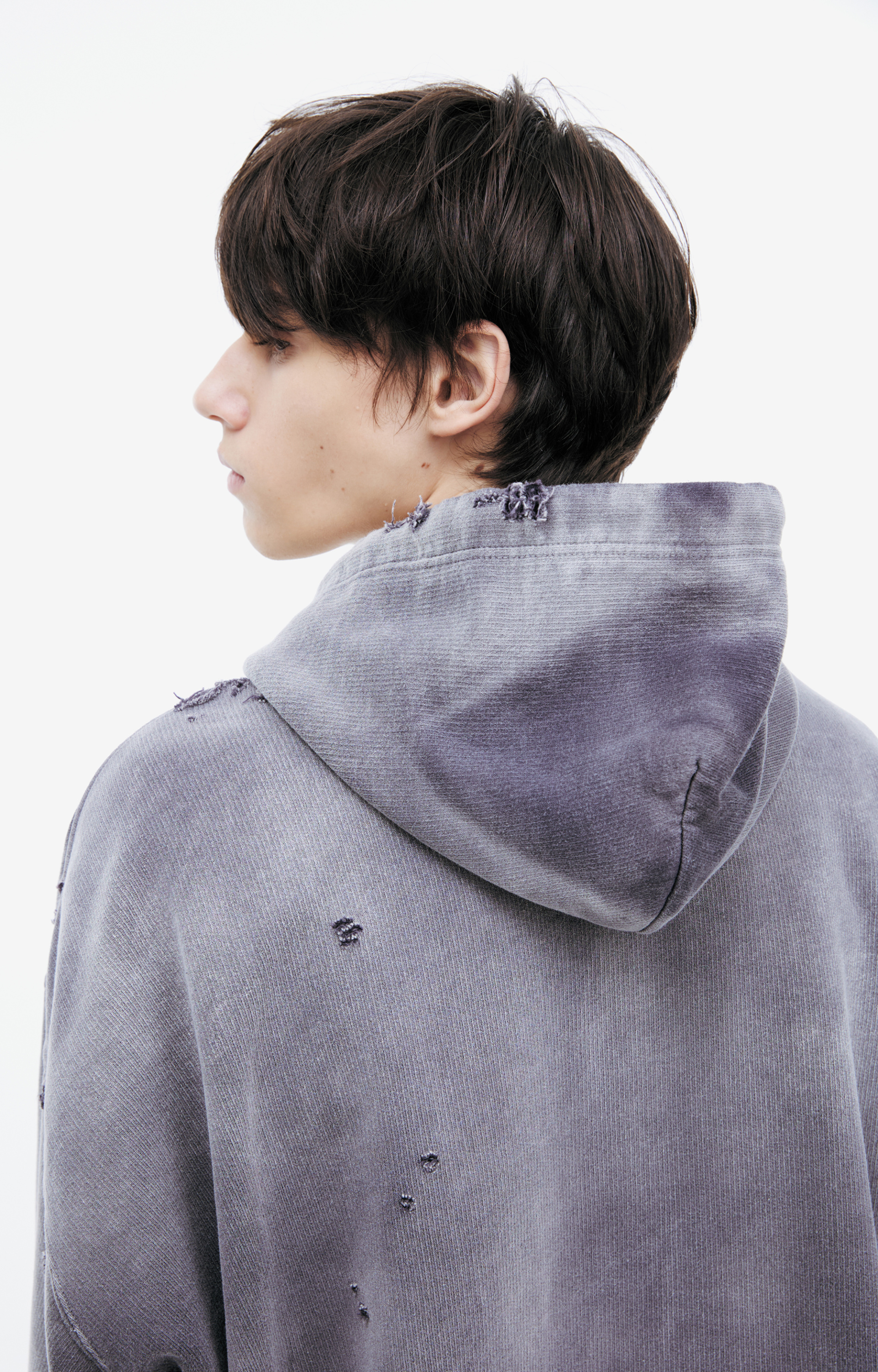 Maison Mihara Yasuhiro Серое худи на молнии