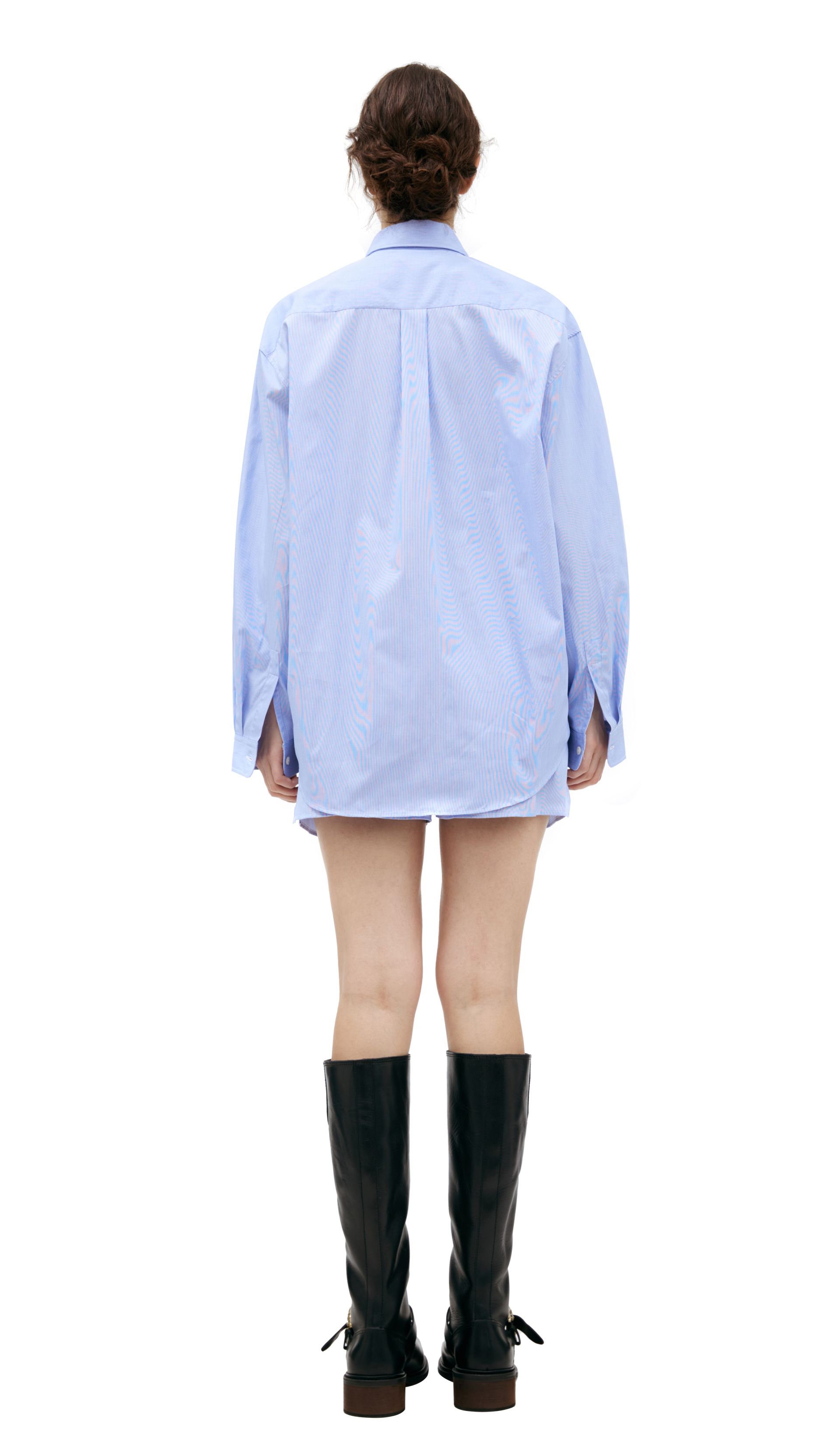 SPORTY & RICH Голубая рубашка в полоску