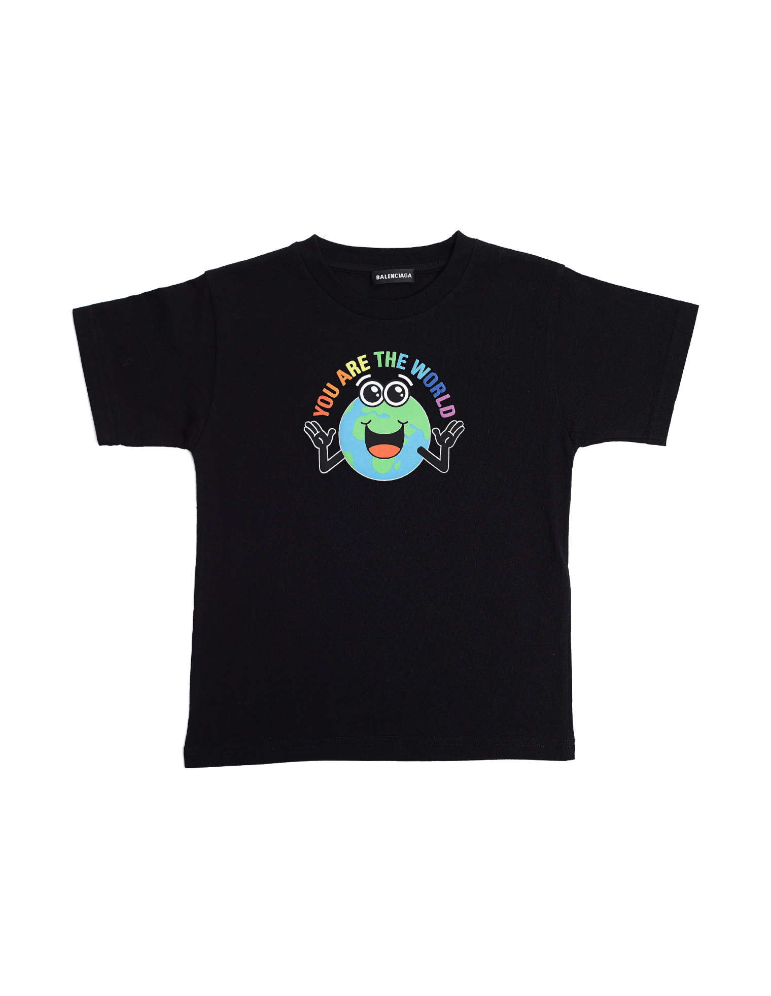 Balenciaga Kids Черная футболка You Are The World