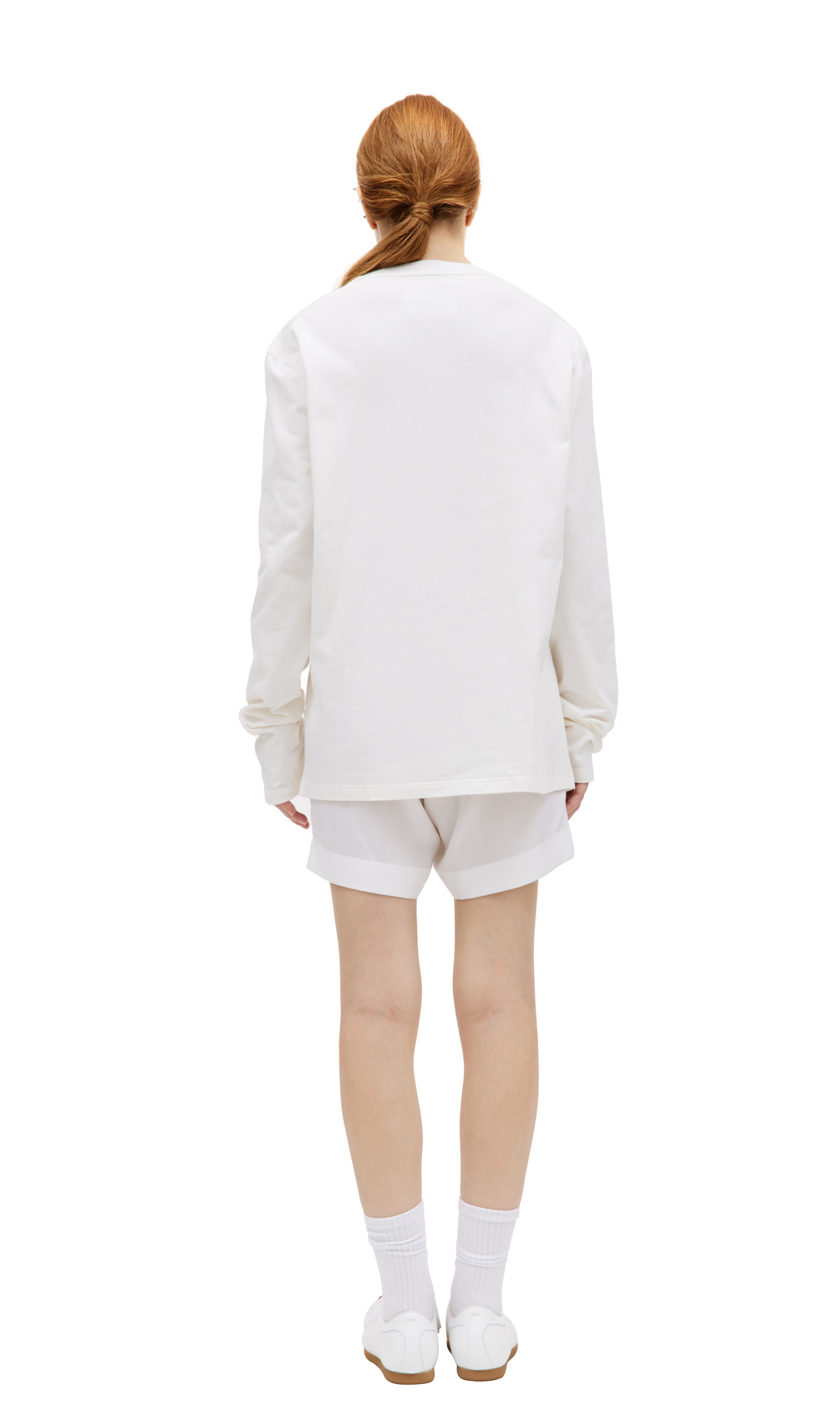 Jil Sander Белый лонгслив с логотипом