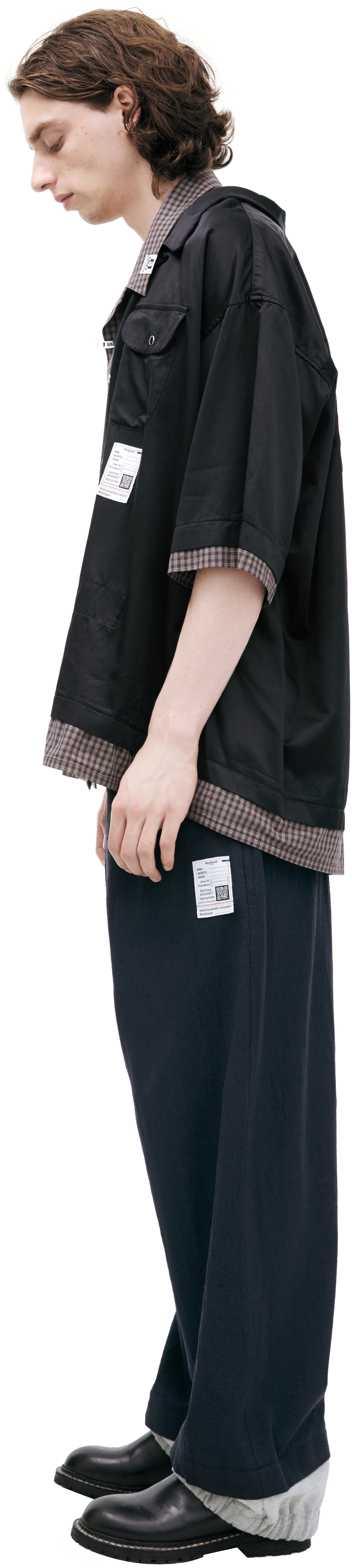 Maison Mihara Yasuhiro Двуслойная рубашка с принтом