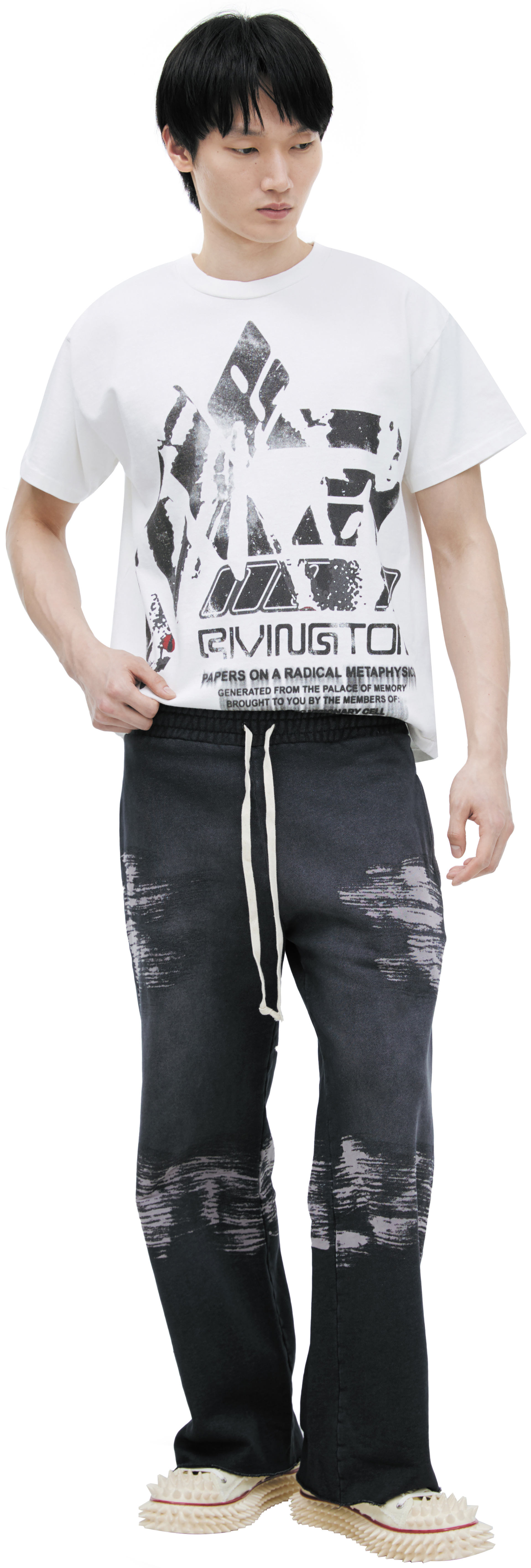 RRR123 Брюки с эффектом потертостей