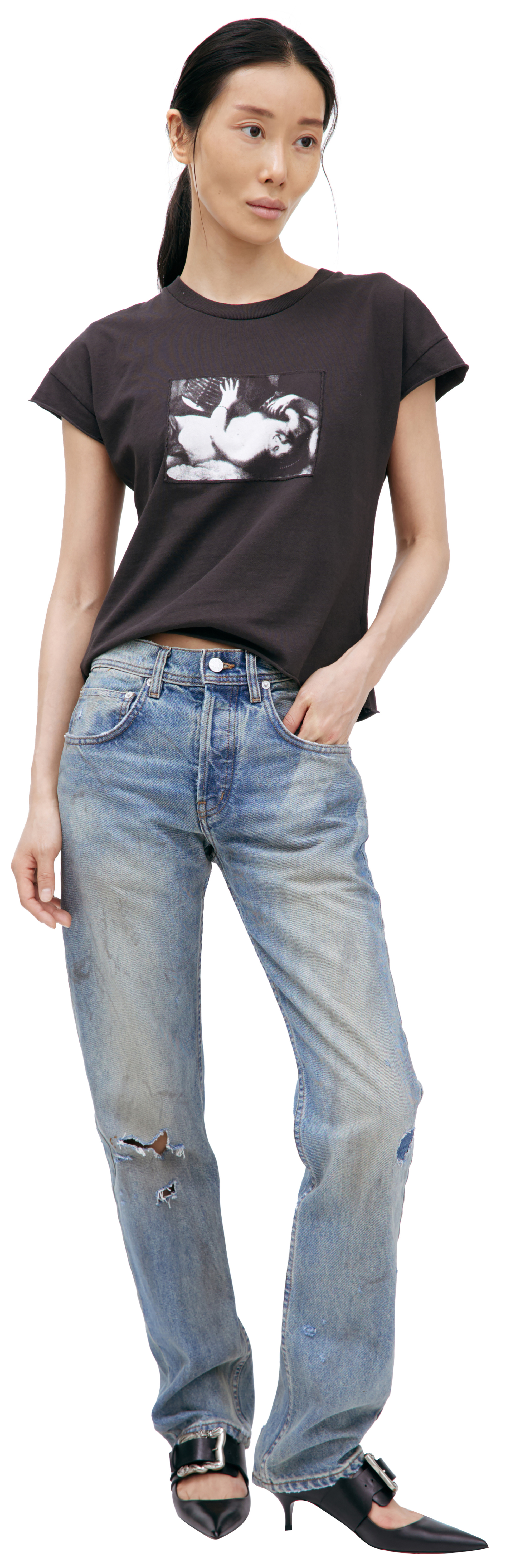 Enfants Riches Déprimés Джинсы с рваностями и заплатками