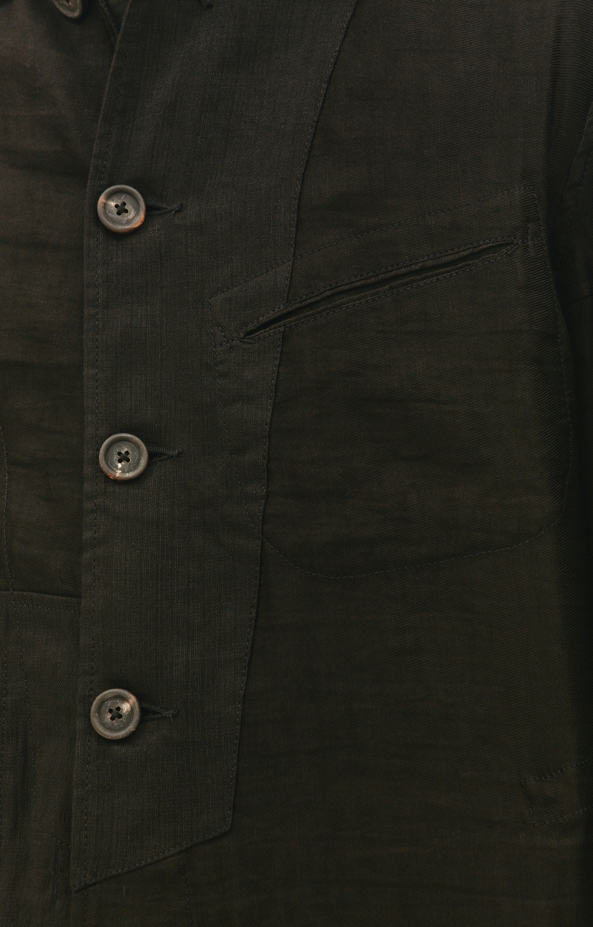 Ziggy Chen Льняная рубашка с накладным карманом