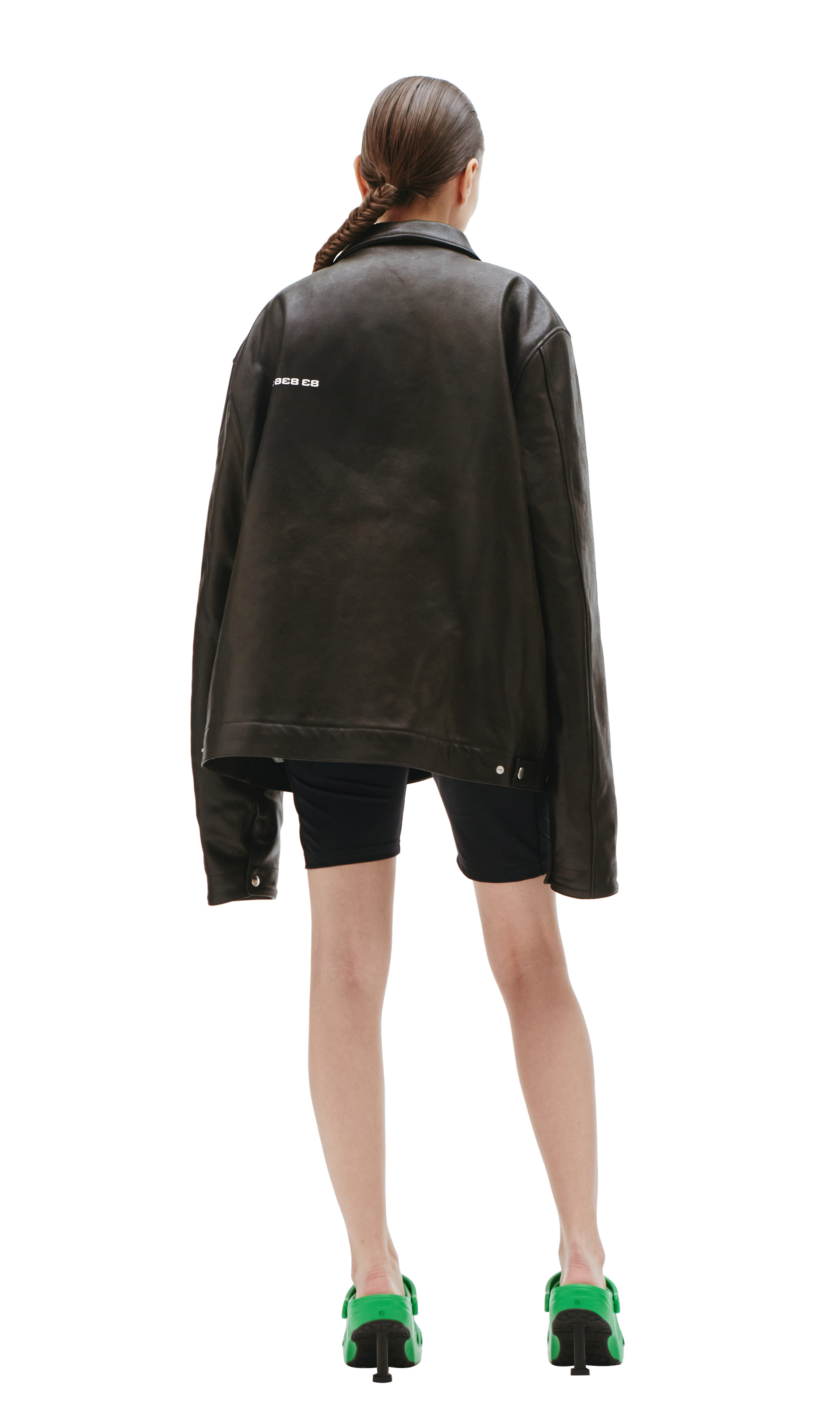 VTMNTS Кожаный куртка с принтом штрихкода