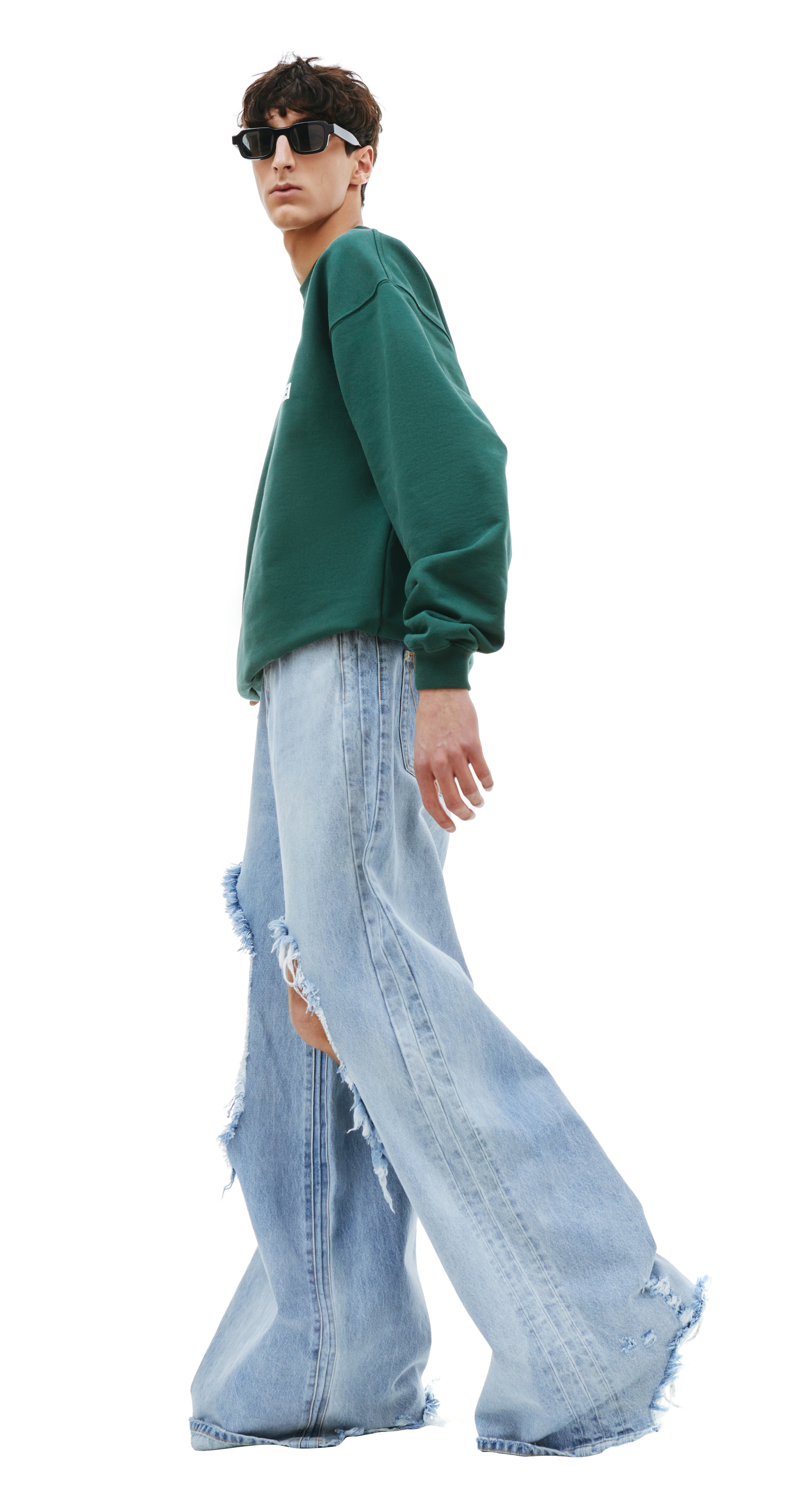 VETEMENTS Широкие джинсы с рваными коленями