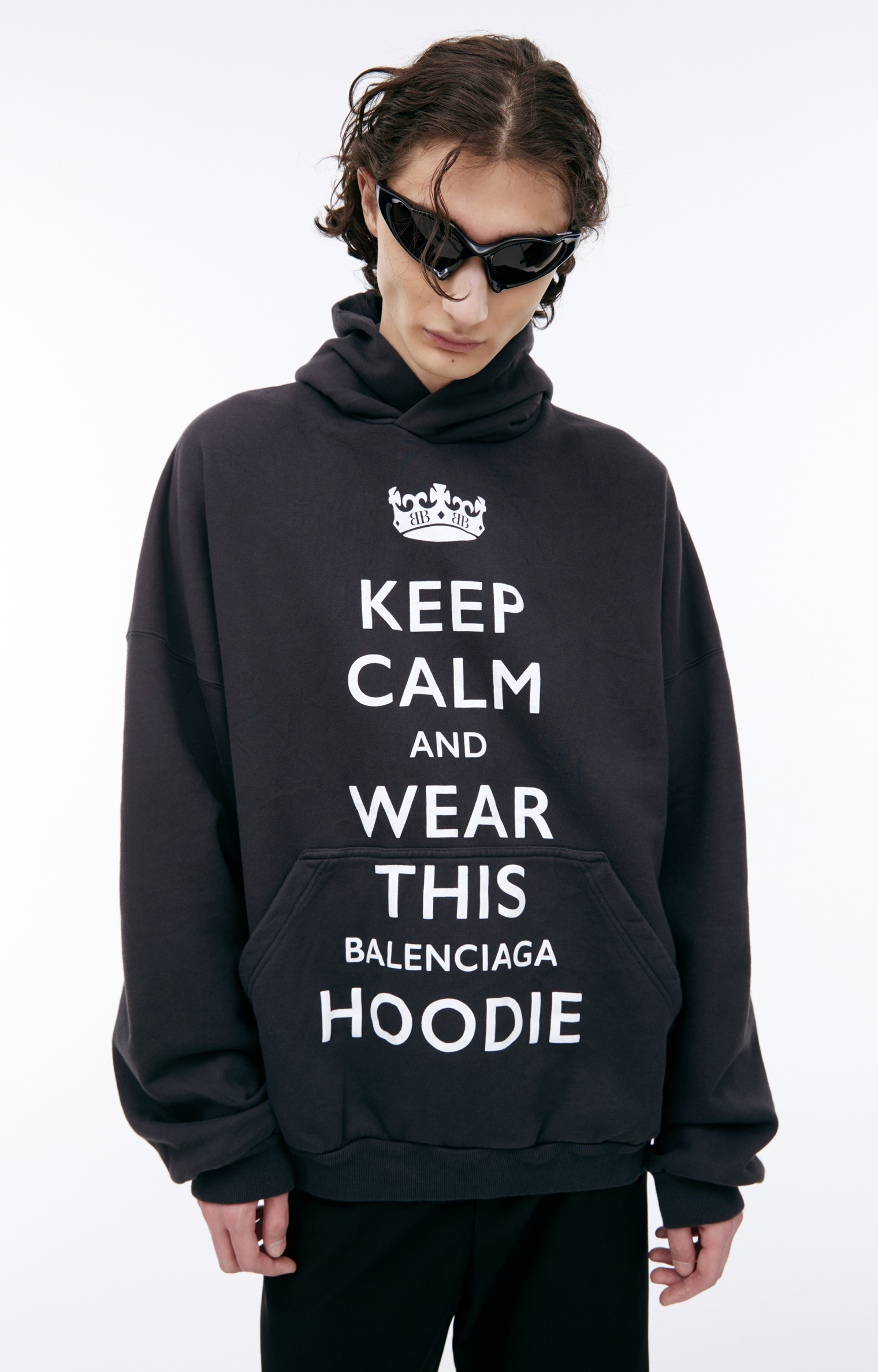 Balenciaga Черное худи \'Keep Calm\'