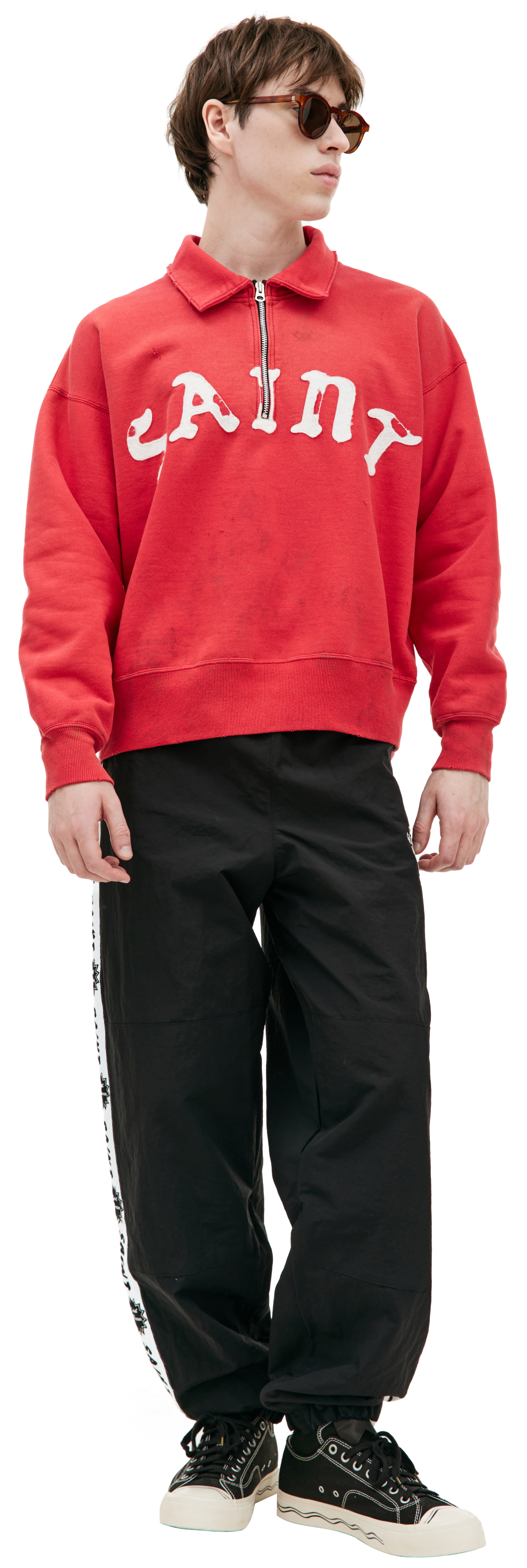 Saint Mxxxxxx Красный свитшот на молнии