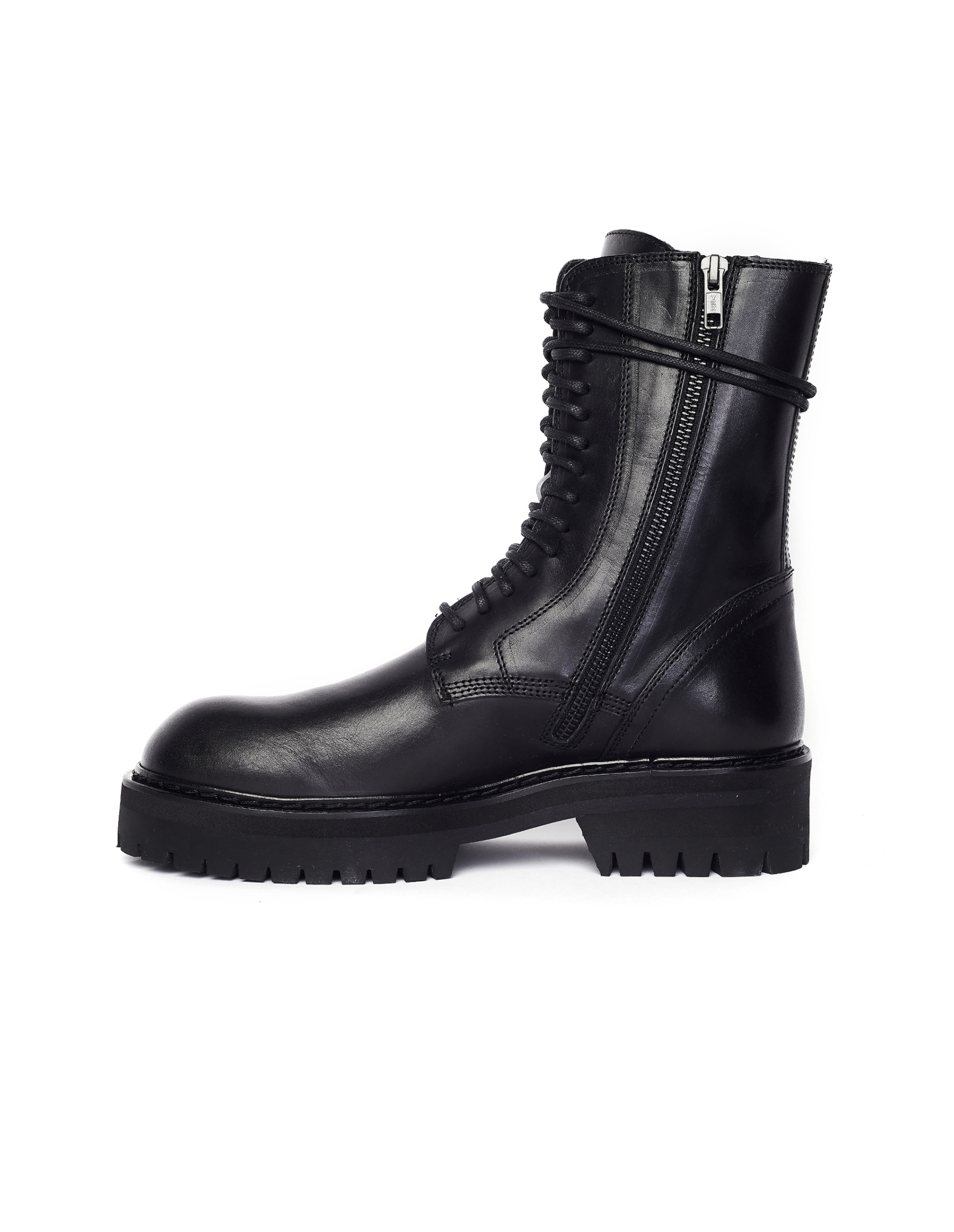Ann Demeulemeester Армейские ботинки из черной кожи