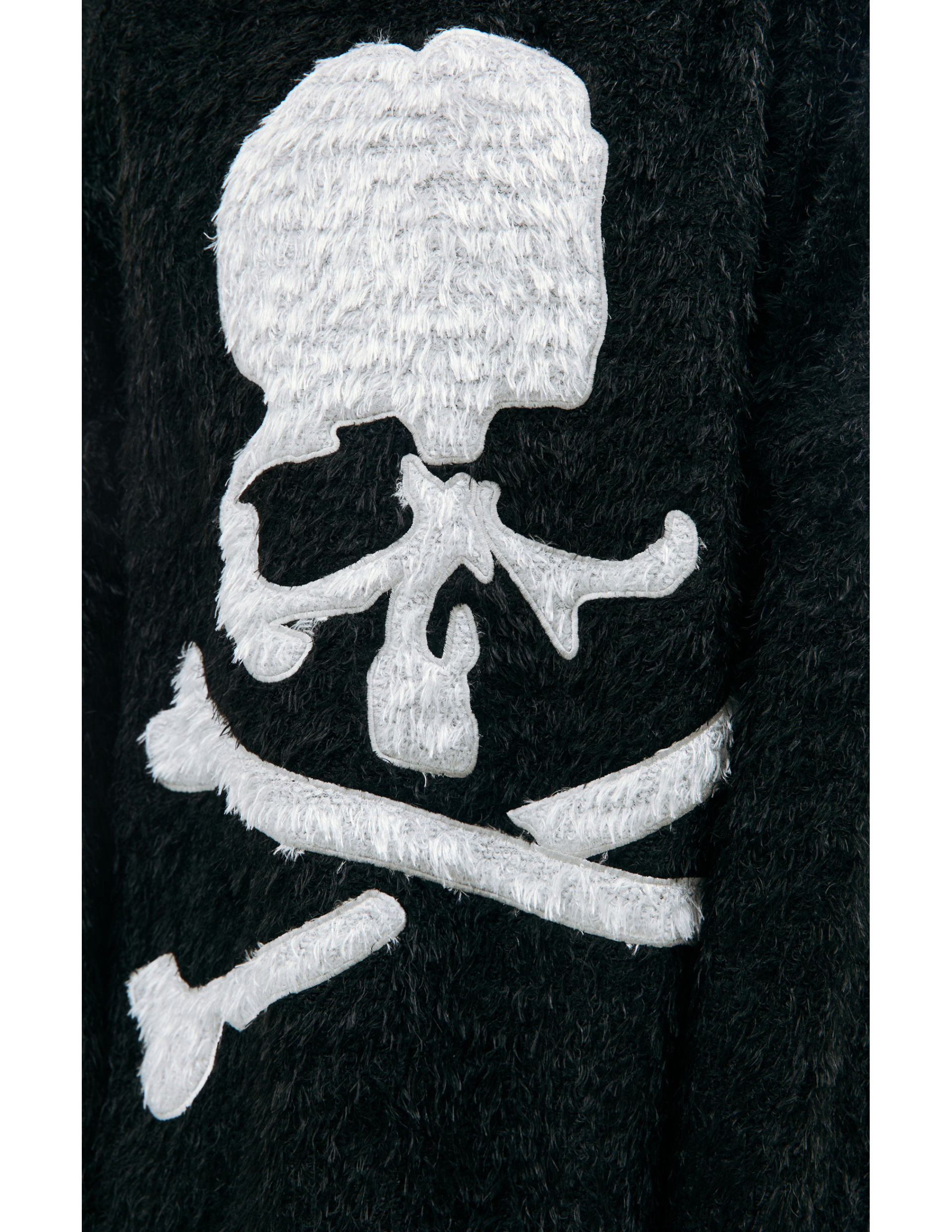 Mastermind WORLD Свитер-MW23S11-SW002-606/BLACK огромный белый череп на спине, мохровый, черный
