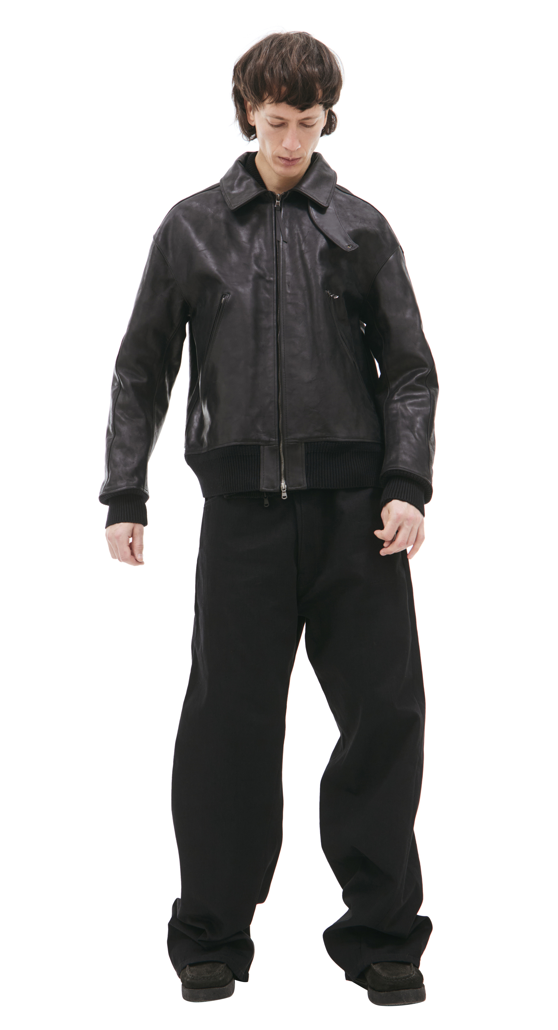 The Viridi-Anne Кожаная куртка с воротником