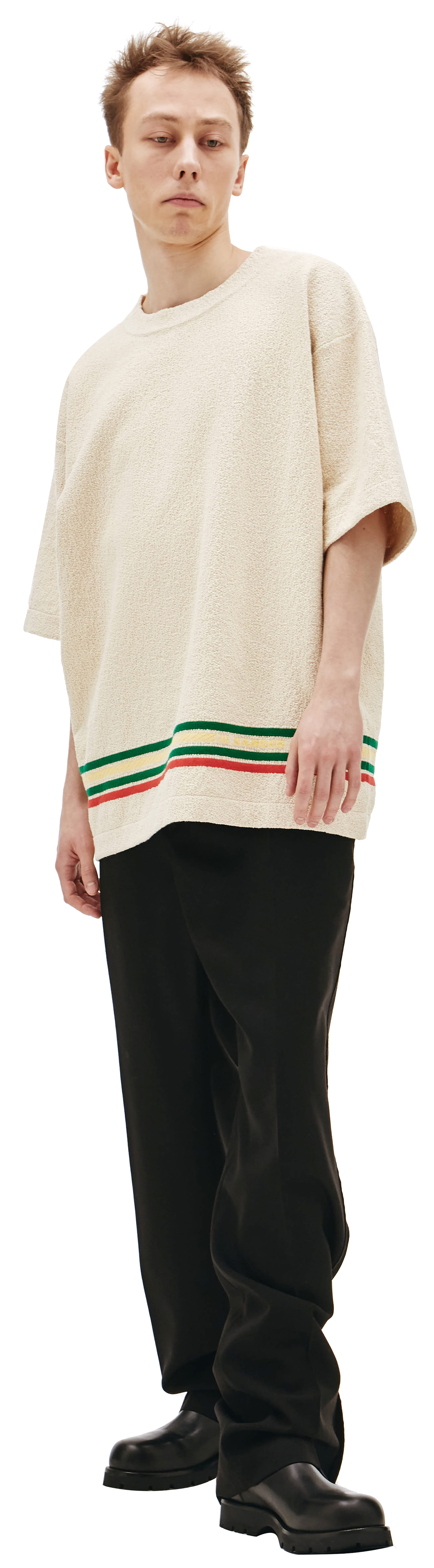 Jil Sander Оверсайз футболка с цветными полосками
