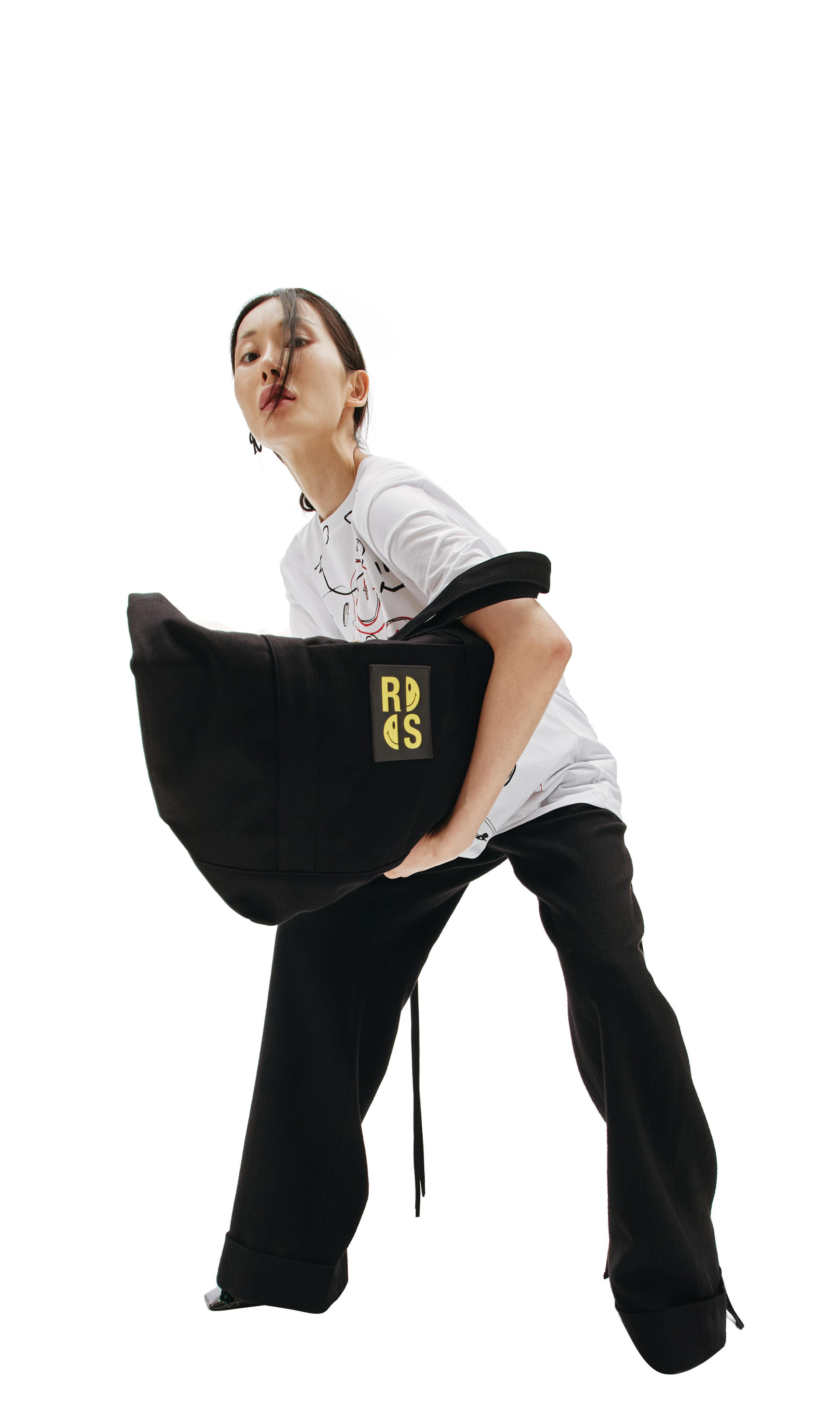 Raf Simons Джинсовая сумка-шоппер Raf Simons x Smiley с патчем