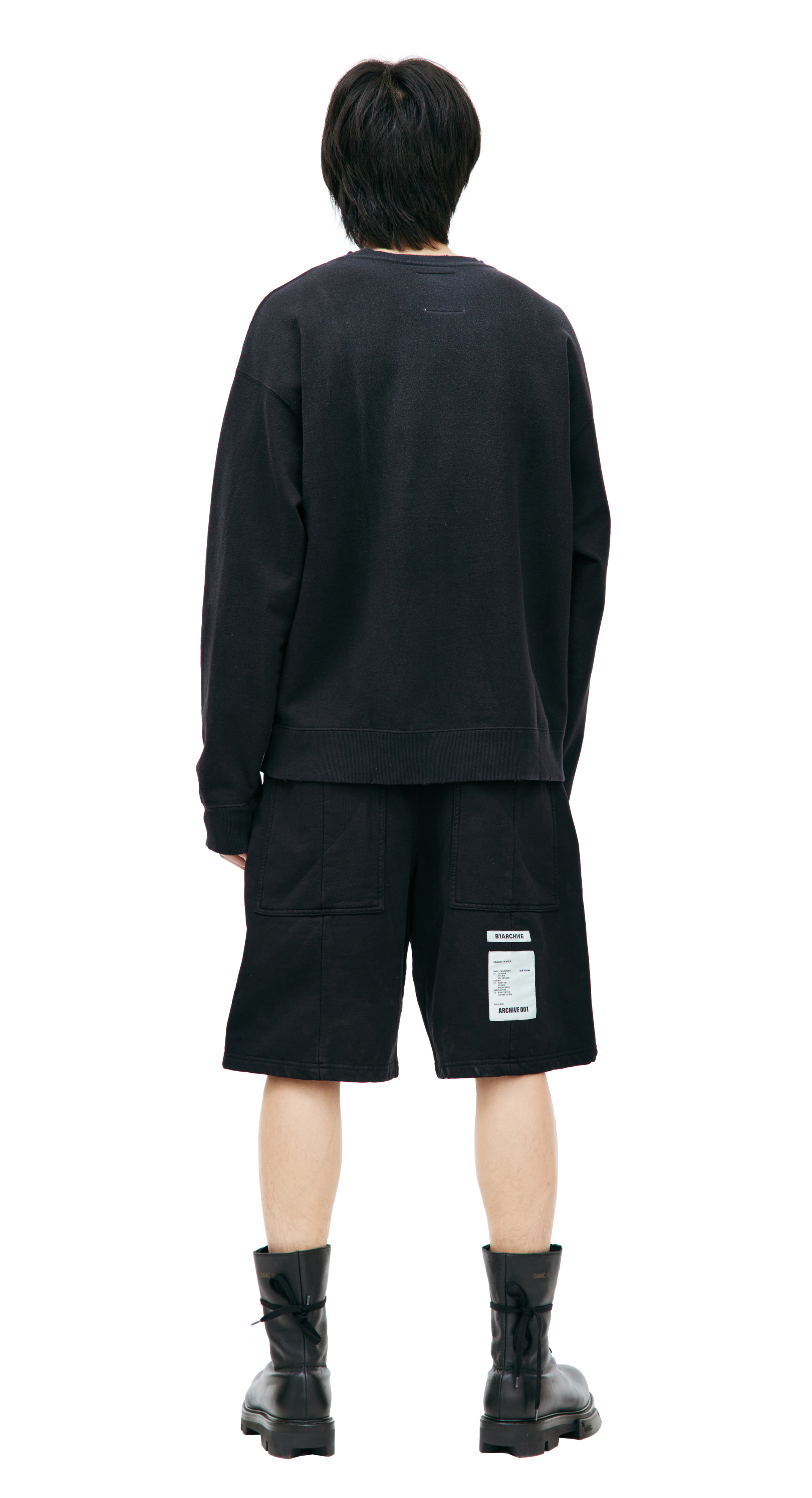 Maison Mihara Yasuhiro Черный свитшот с принтом