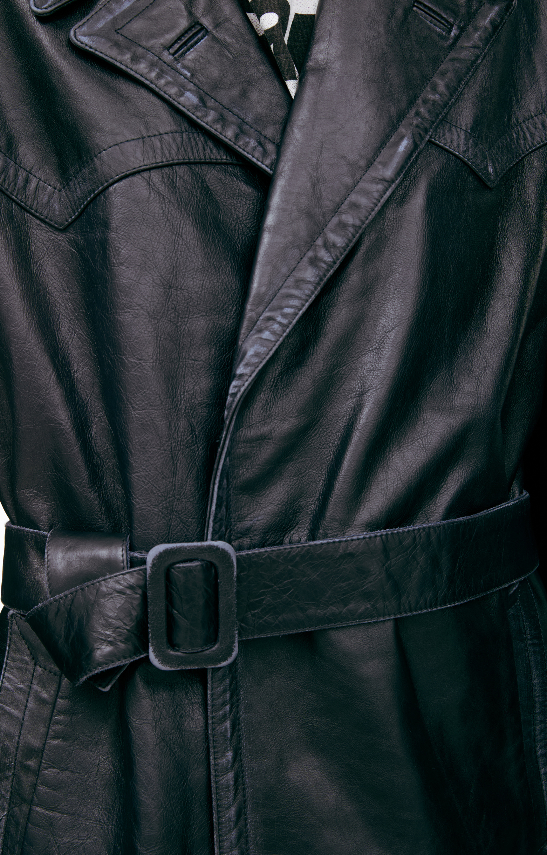 Enfants Riches Déprimés Кожаный тренч с поясом