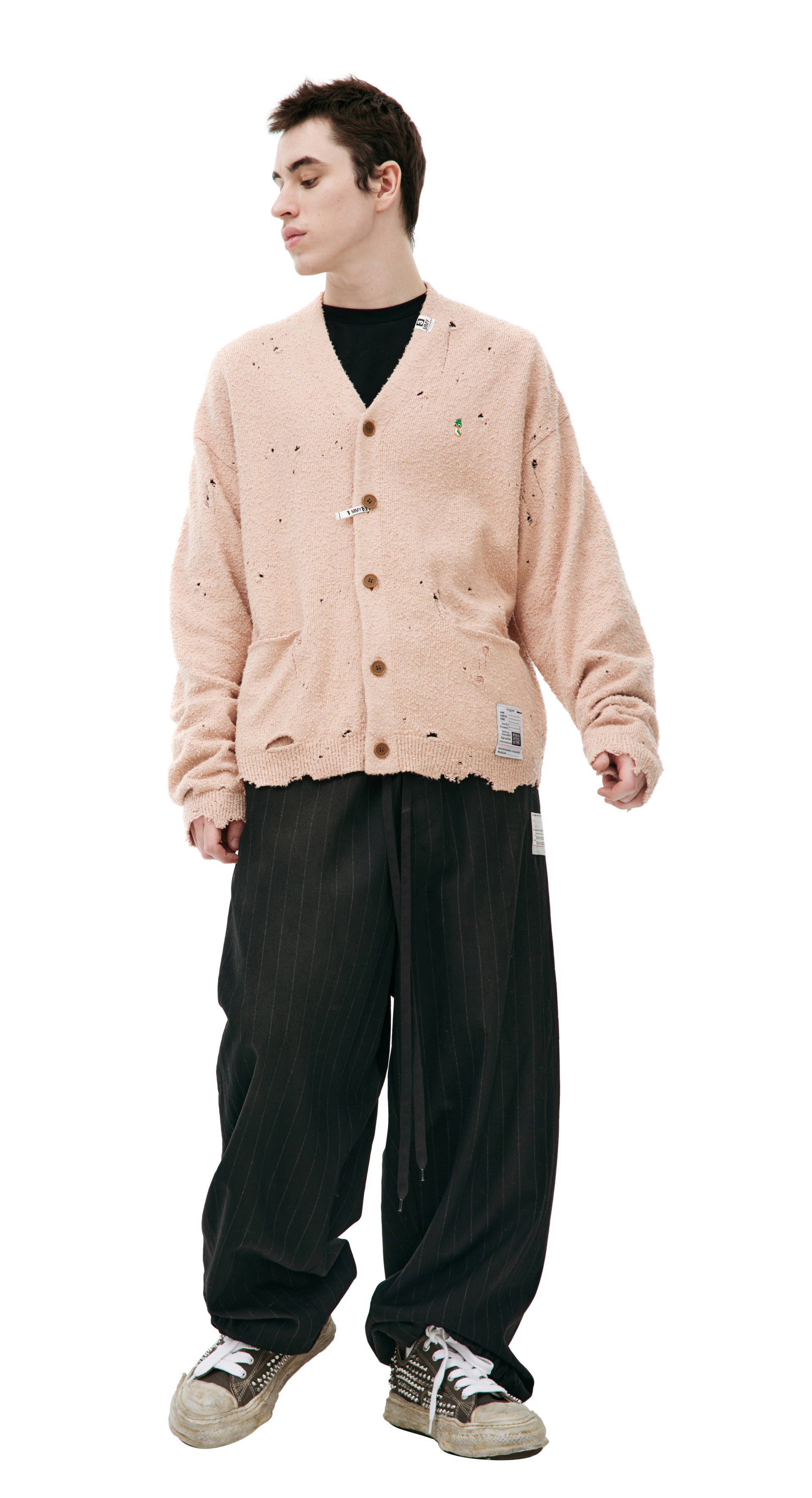 Maison Mihara Yasuhiro Вязаный кардиган с вышивкой