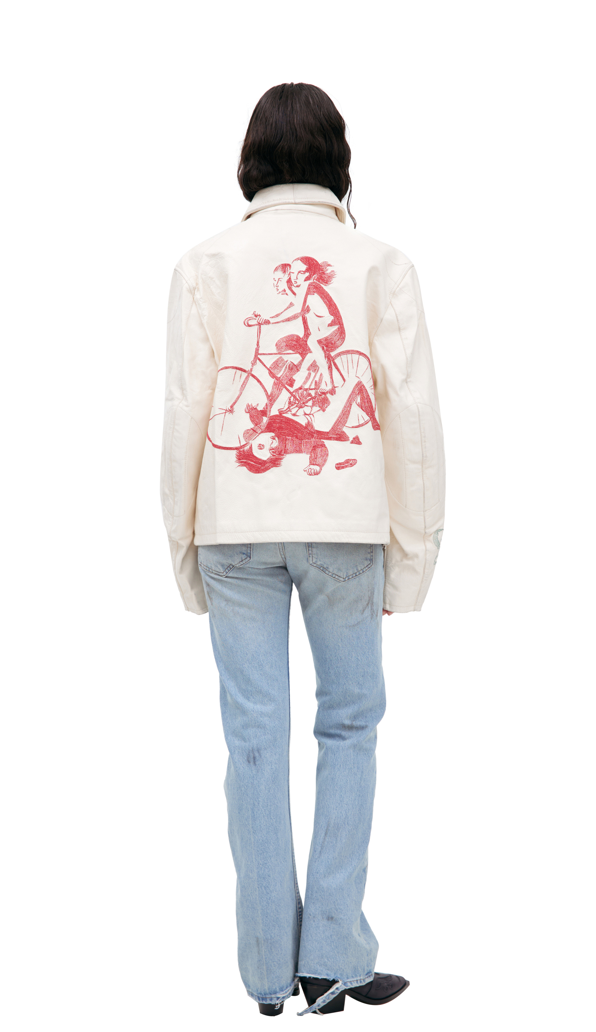 Enfants Riches Déprimés Кожаная куртка с иероглифами