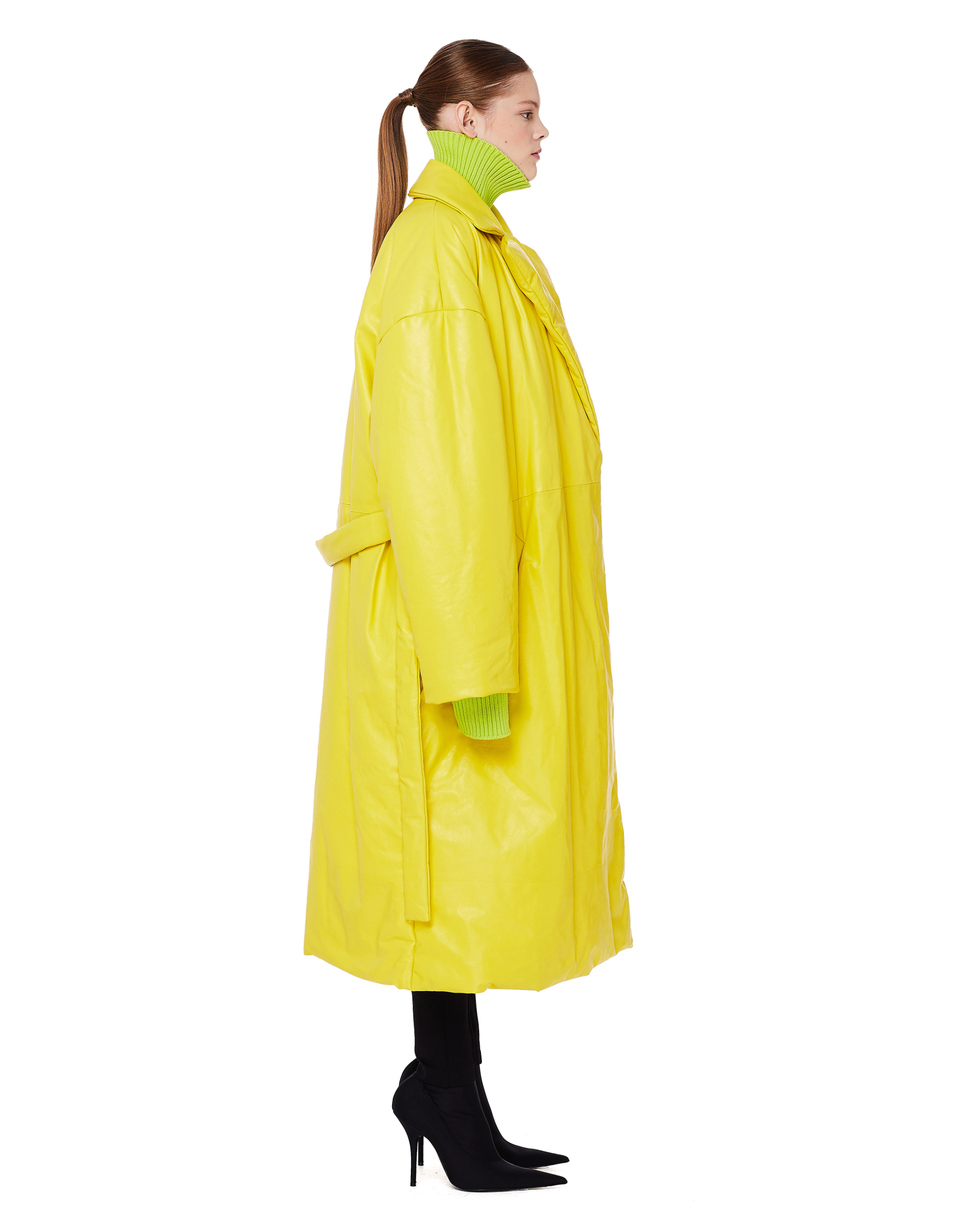 Balenciaga Утепленный кожаный плащ Wrap