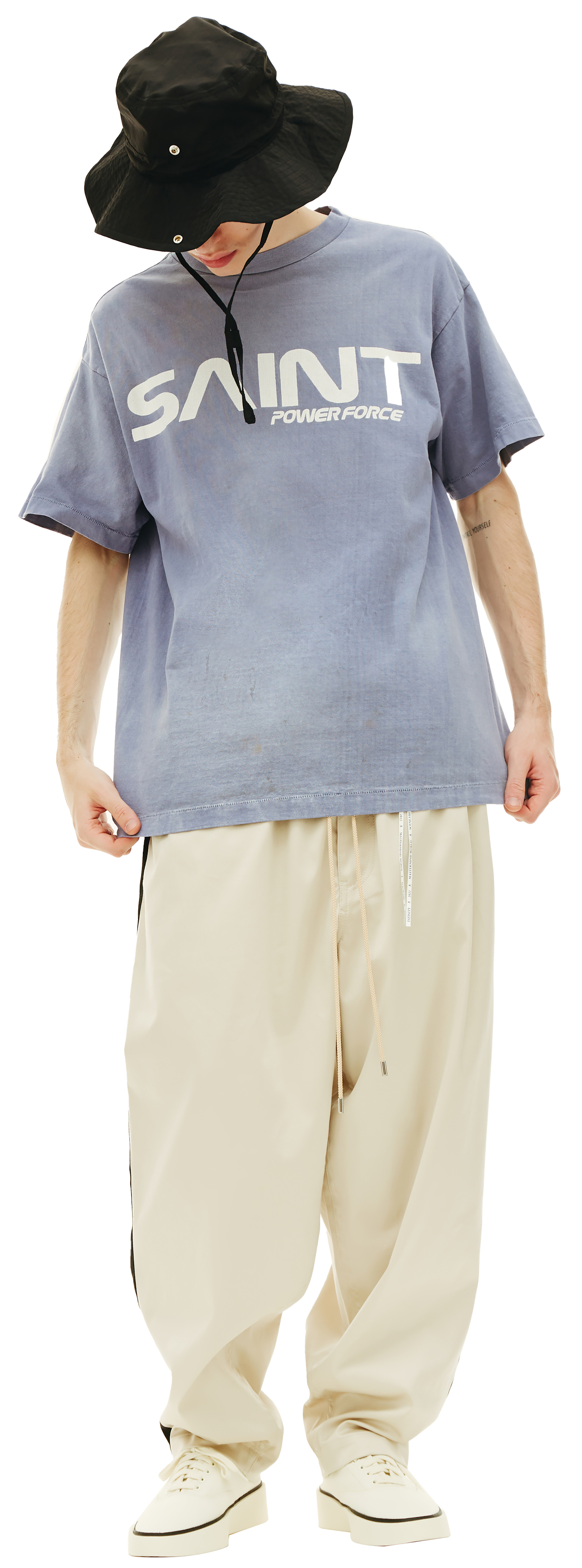 Saint Michael Оверсайз футболка с принтом Saint power