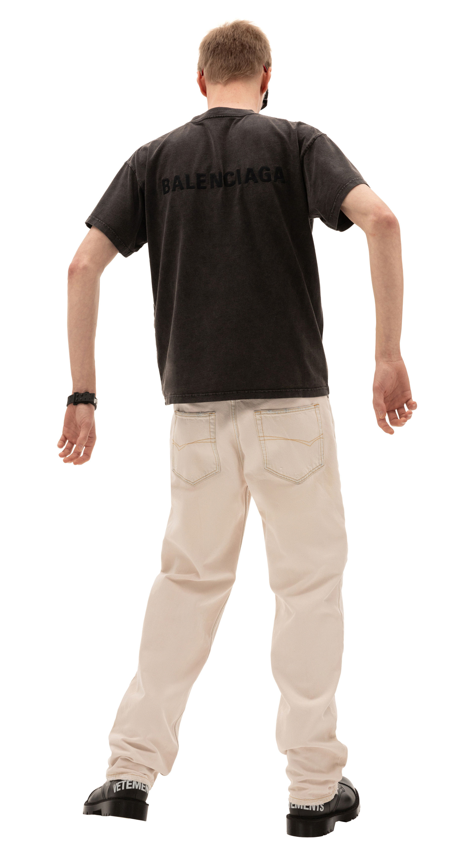 Balenciaga Выцветшая Футболка с логотипом