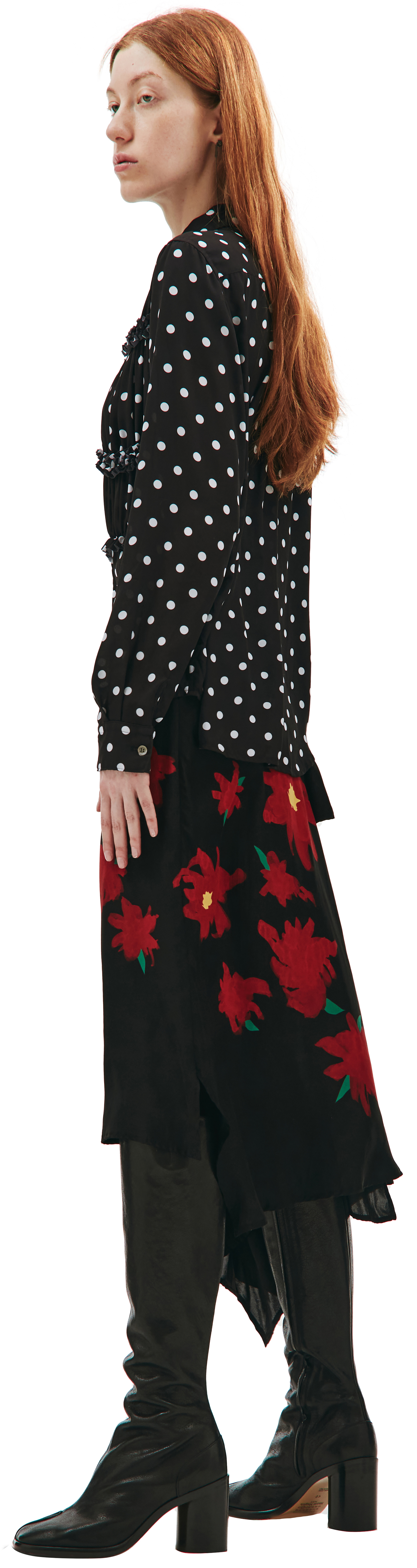 Comme des Garcons CdG Блузка в горох с рюшами