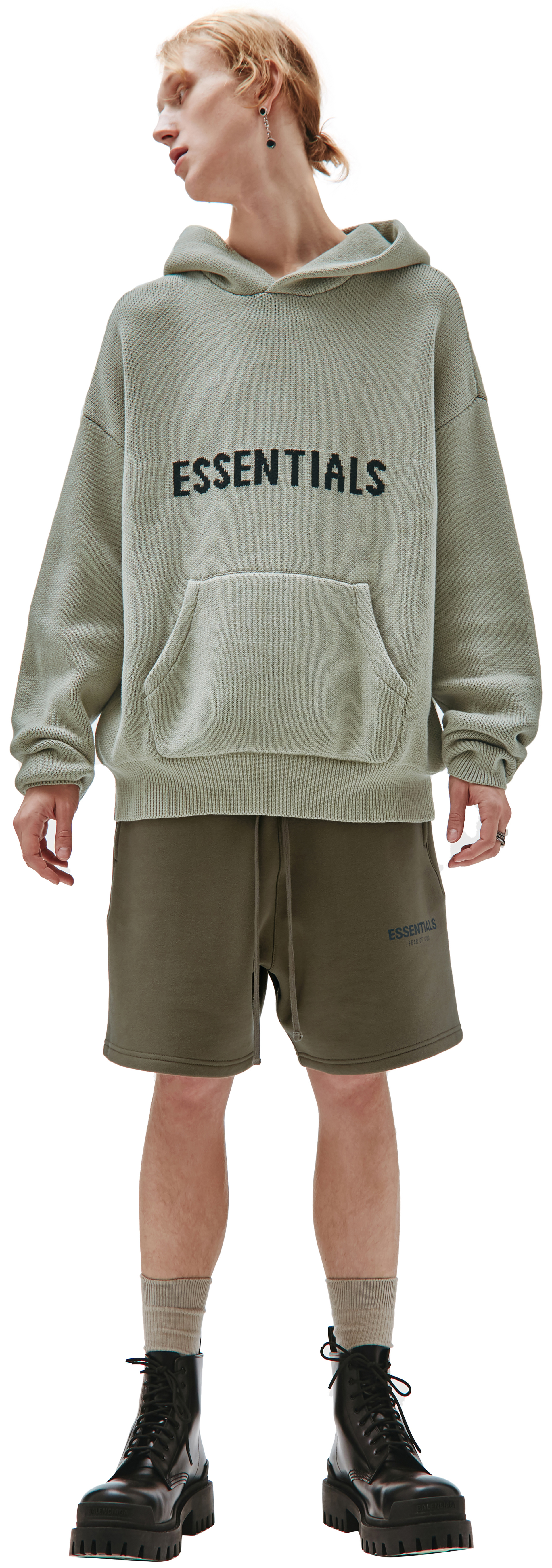 Fear of God Essentials Вязаное худи с логотипом