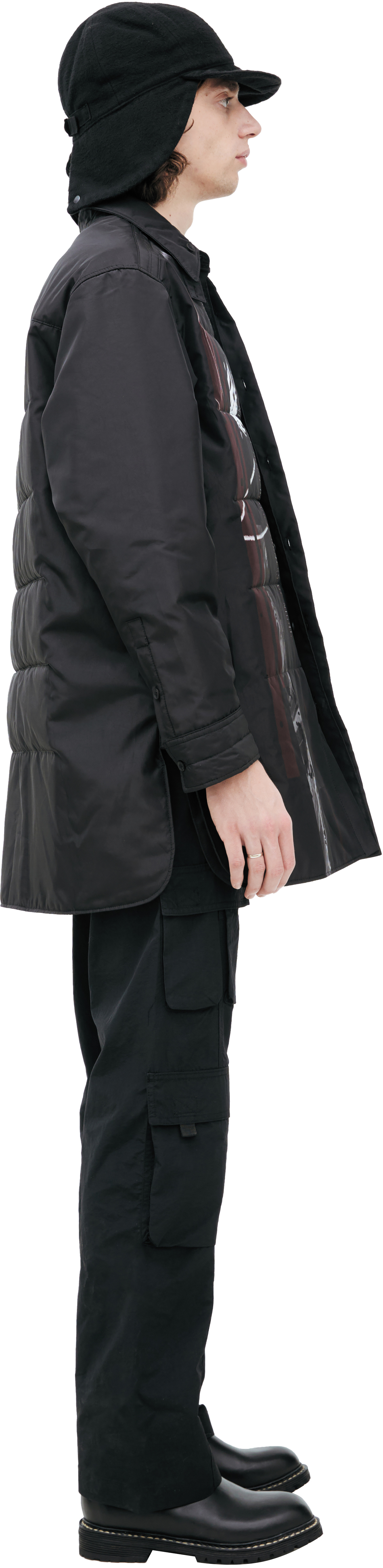 Yohji Yamamoto Стеганая куртка с принтом