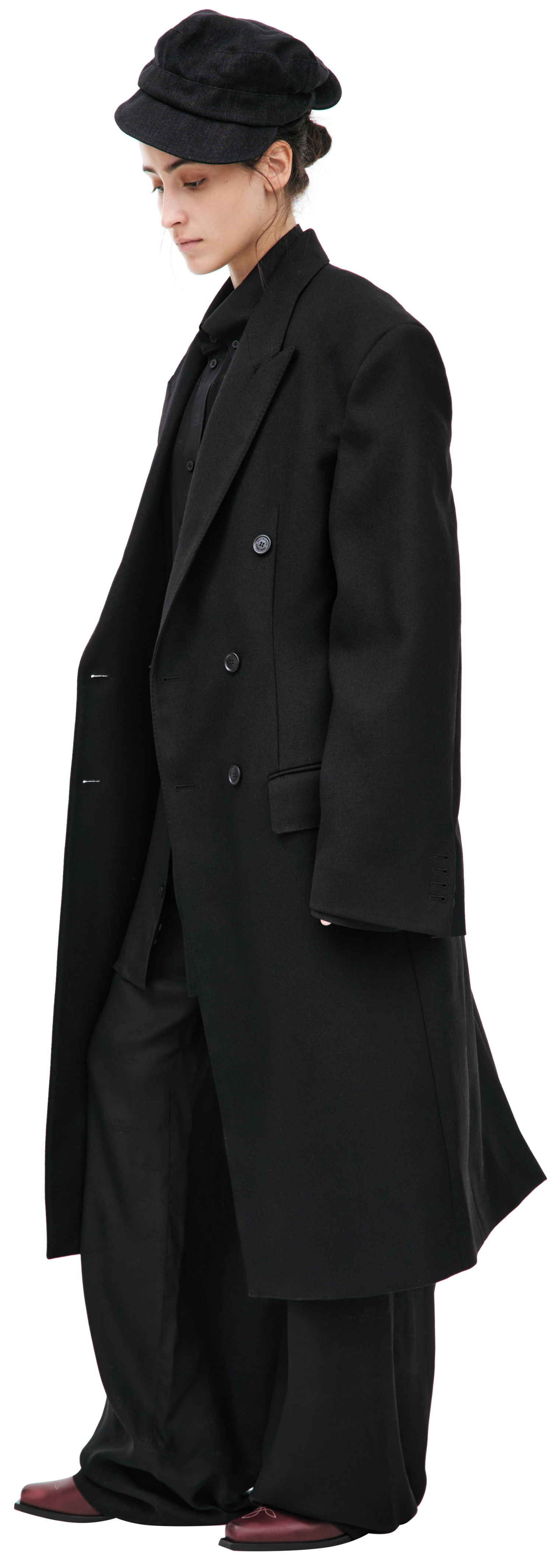 Balenciaga Пальто-814488/TKT29/1000 2-борт, 6 пуг, черн