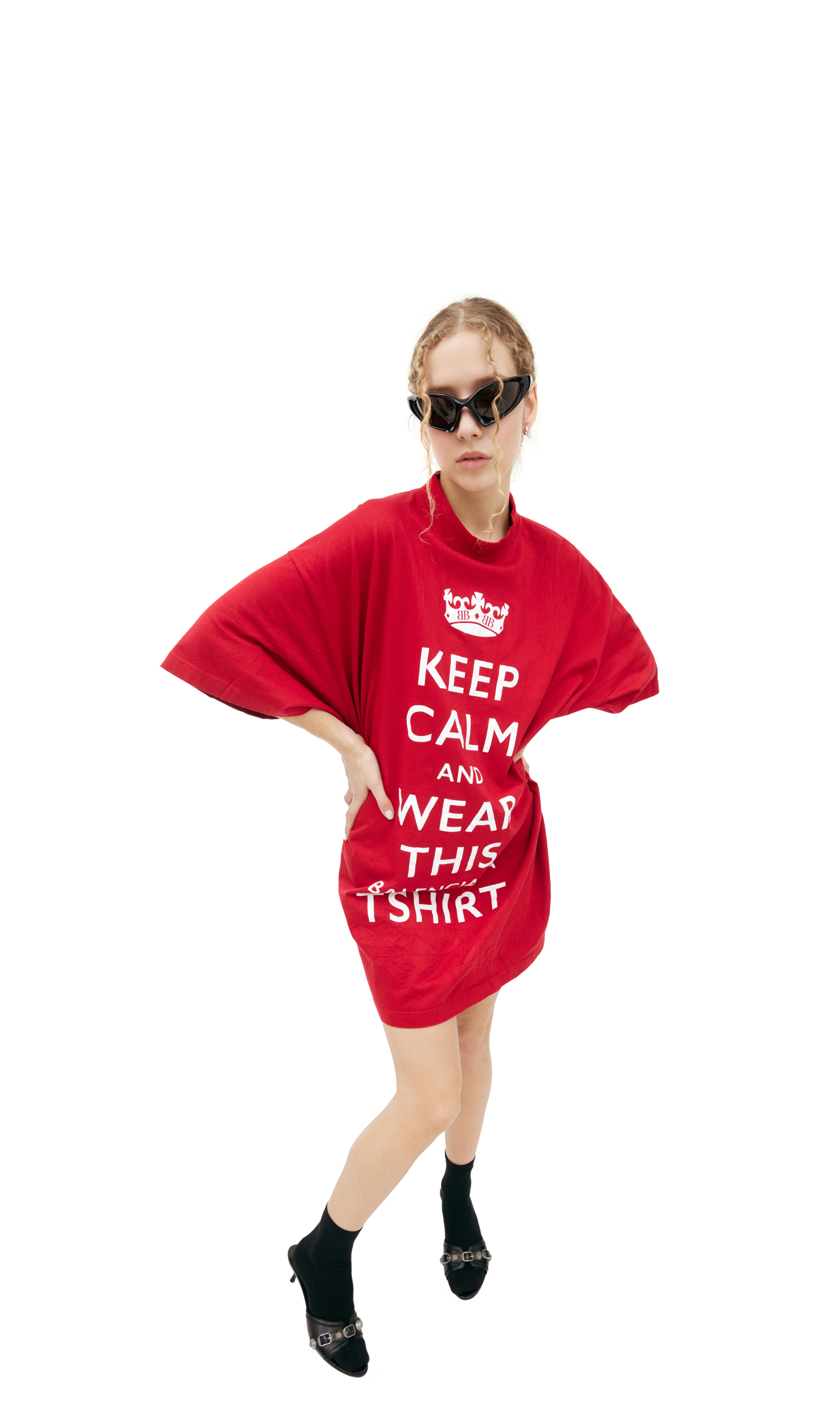 Balenciaga Красная футболка оверсайз