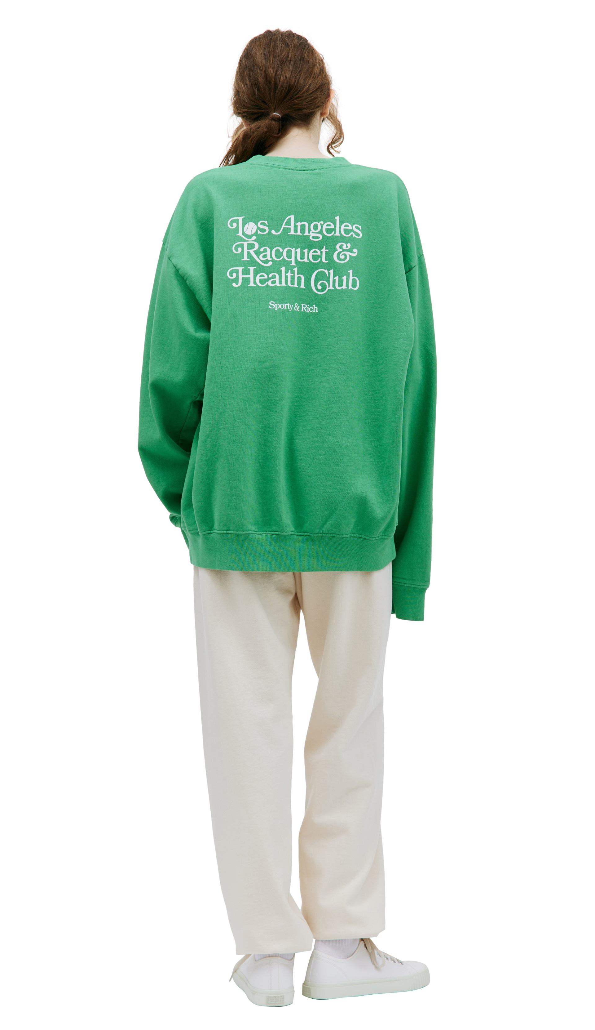 SPORTY & RICH Зеленый свитшот с принтом  \'LA Racquet\'