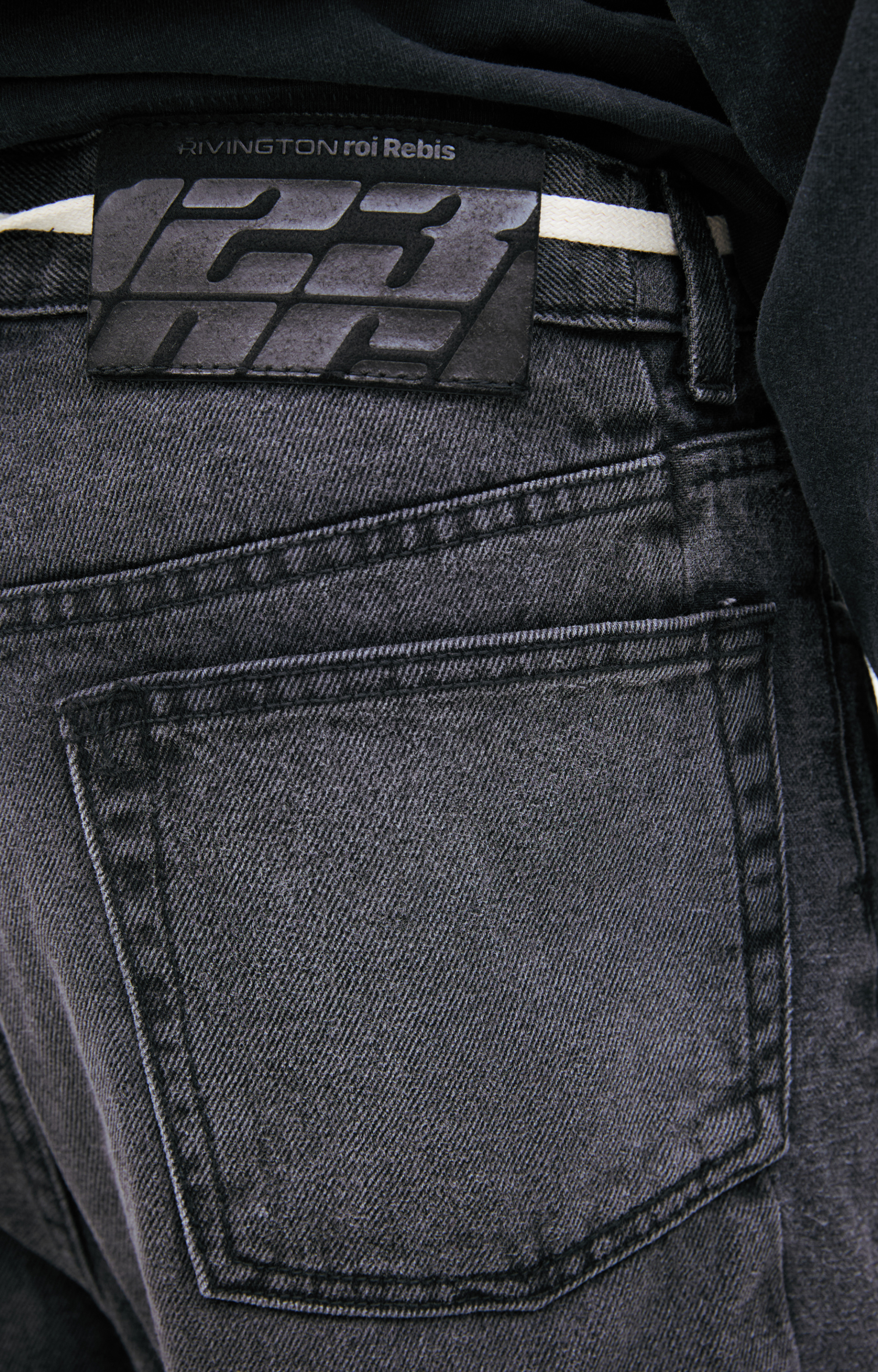 RRR123 Серые джинсы клеш