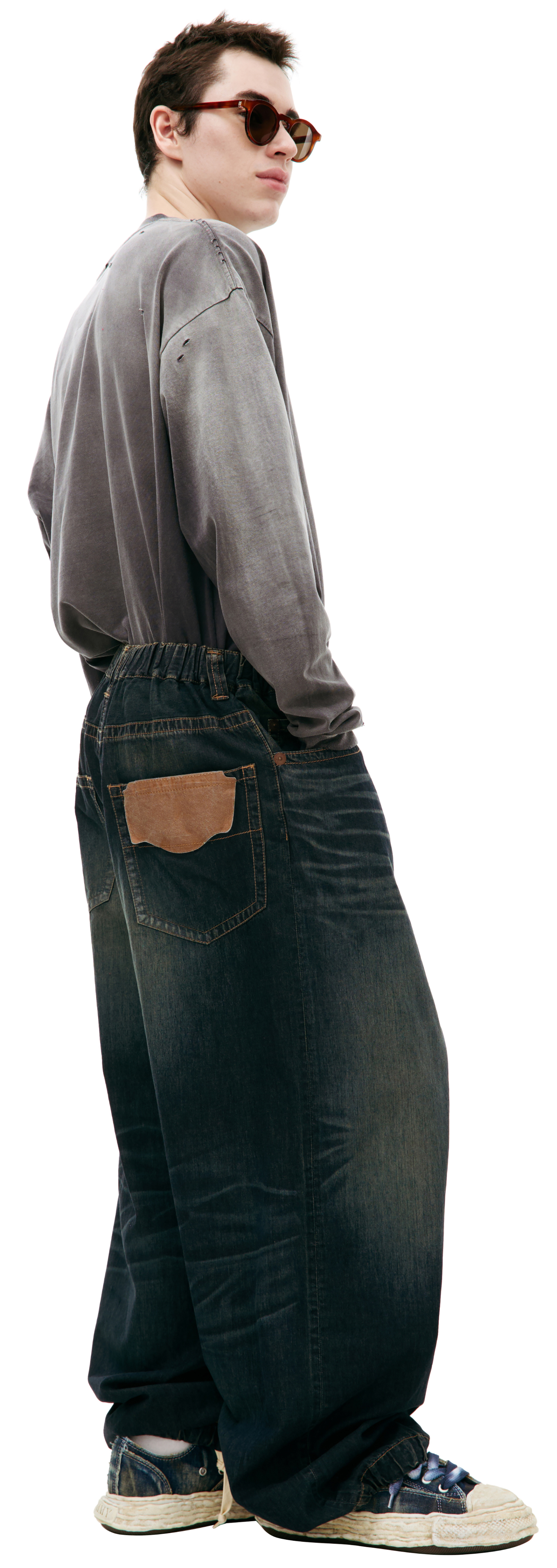 Maison Mihara Yasuhiro Прямые джинсы с логотипом