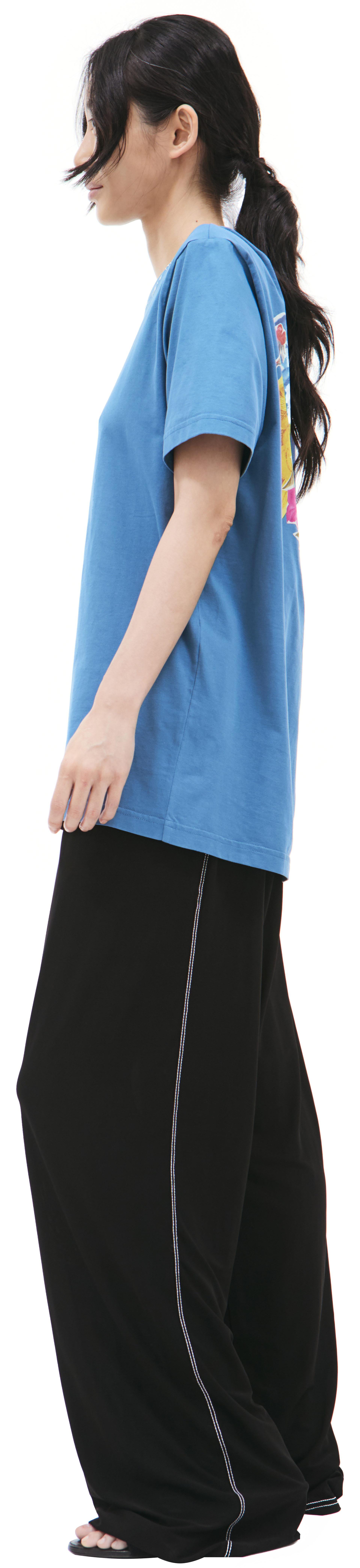 Marni Синяя футболка с принтом