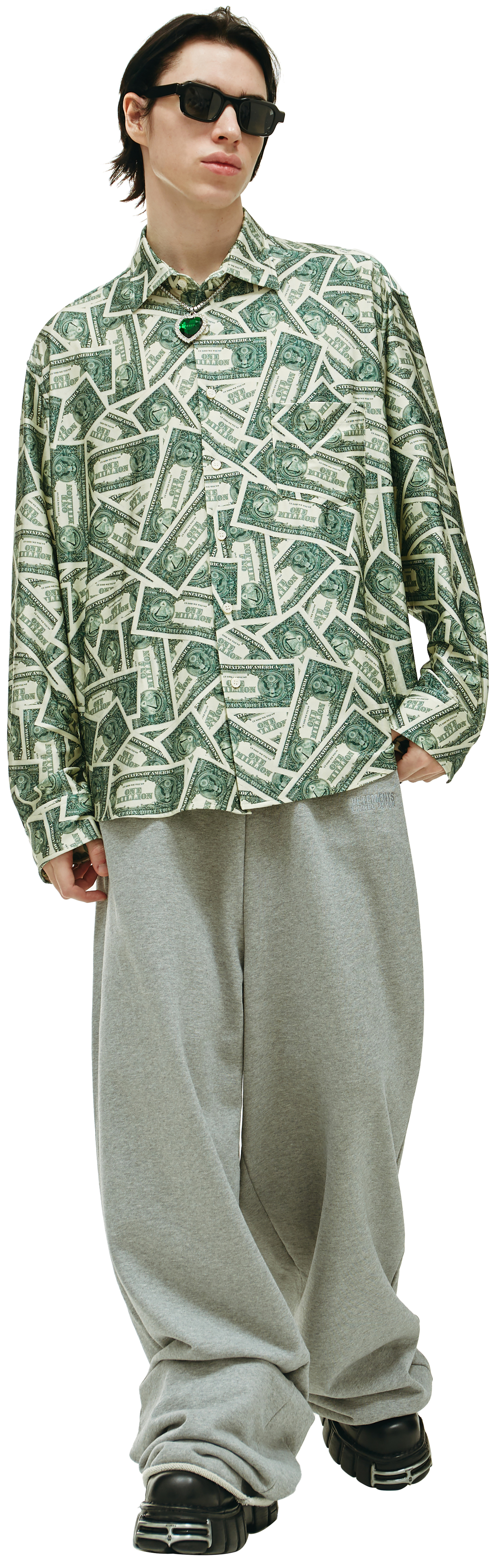 VETEMENTS Рубашка с монопринтом Million dollar
