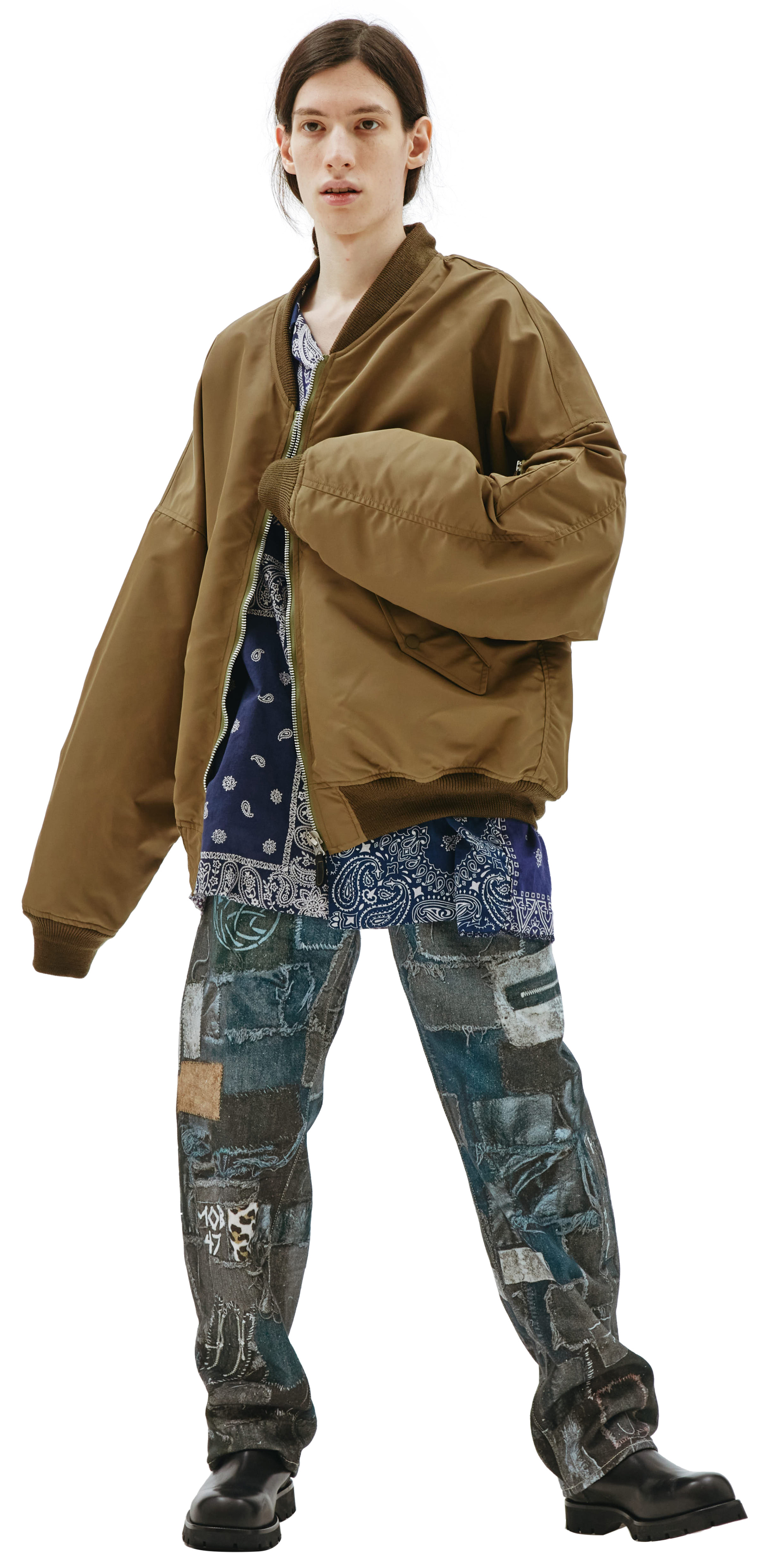 Doublet Хаки бомбер с принтом Olive