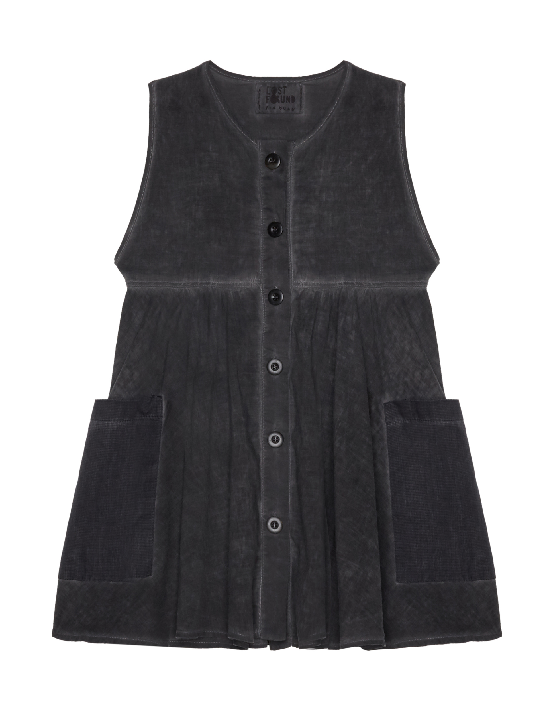 Lost&Found kids Серое платье из вареного хлопка