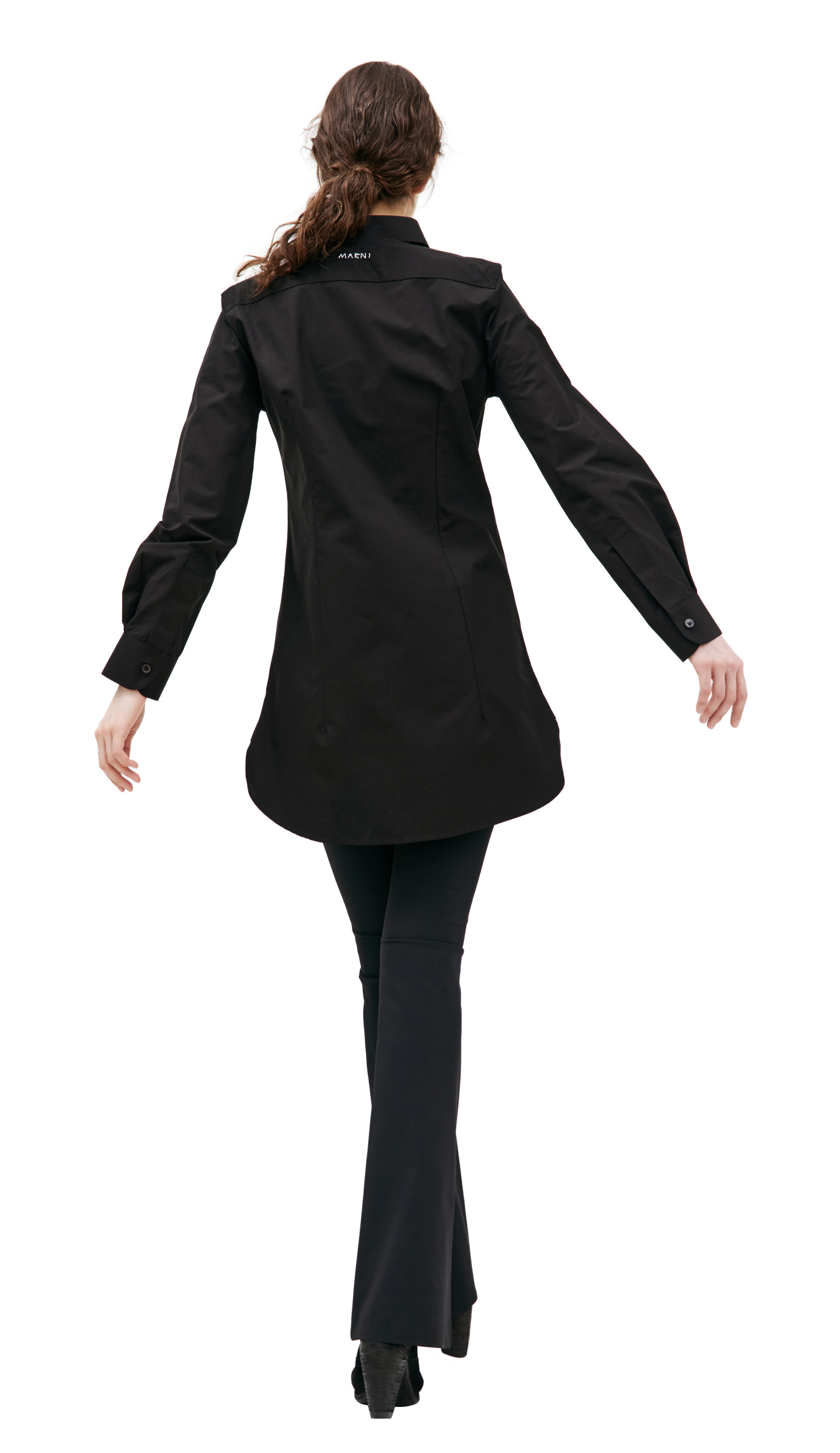 Marni Приталенная рубашка с отрезным воротником