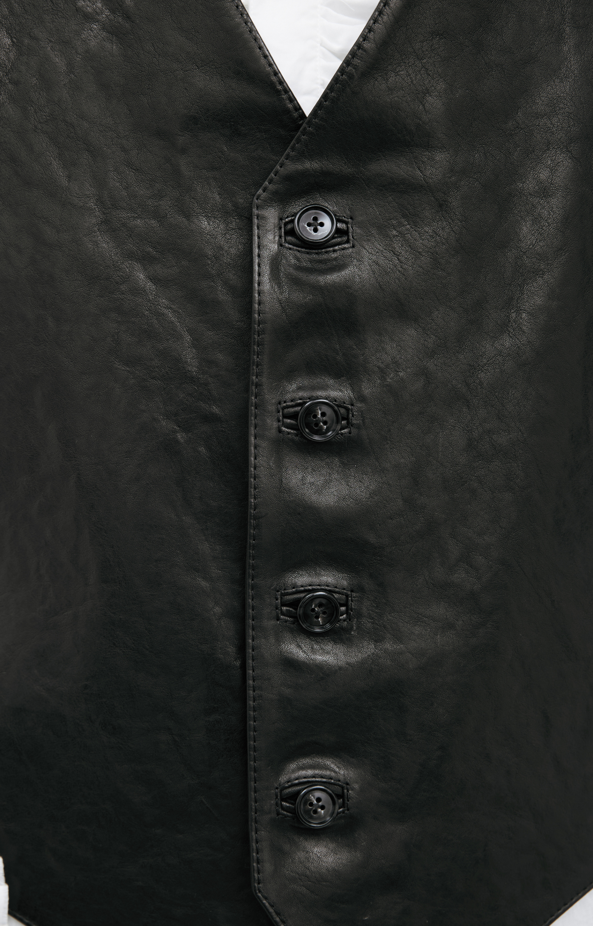 Ann Demeulemeester Кожаный жилет с V-образным вырезом