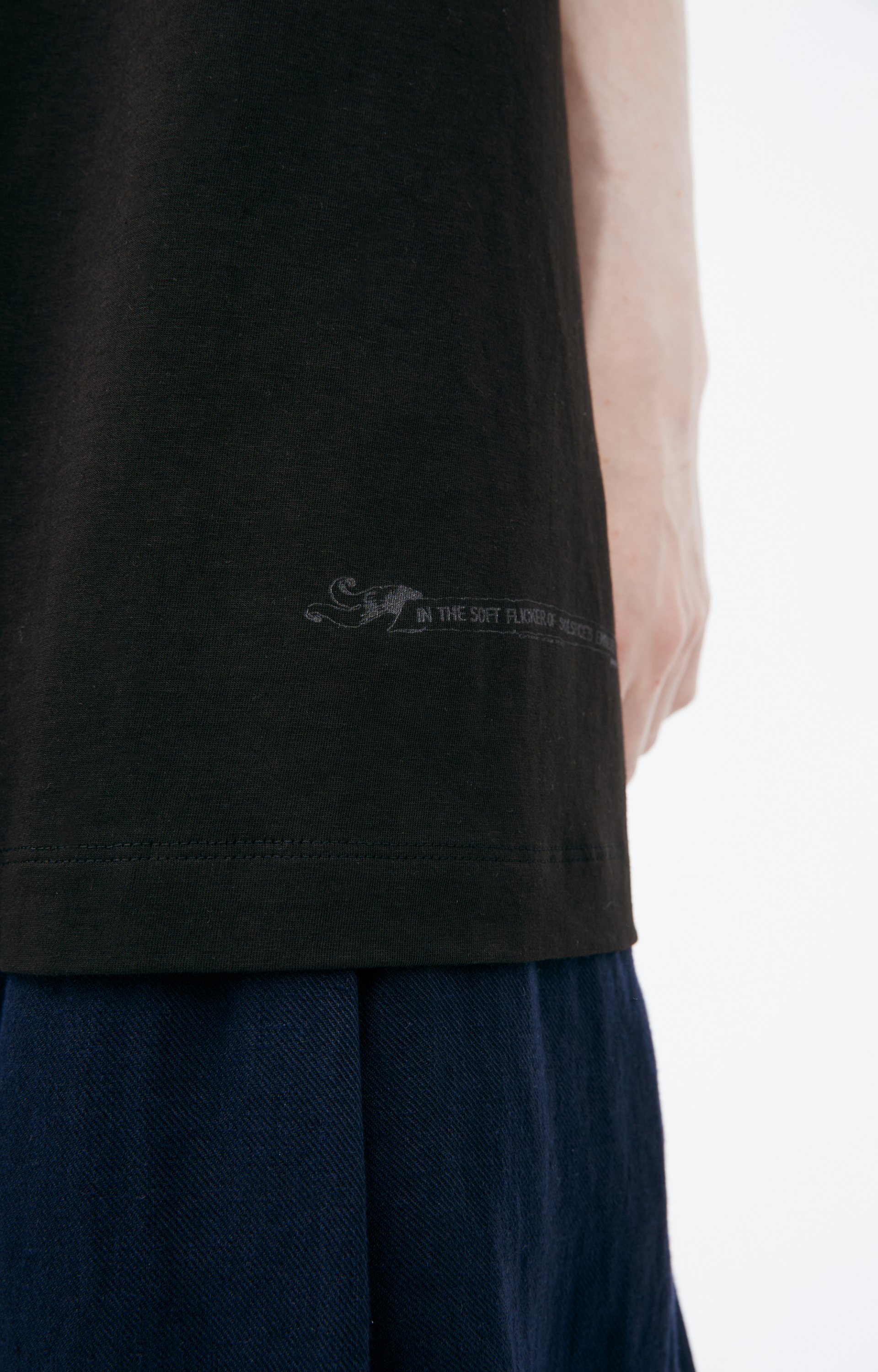 Ziggy Chen Футболка-0M2520209 принт дым на спине, оверсайз, черн