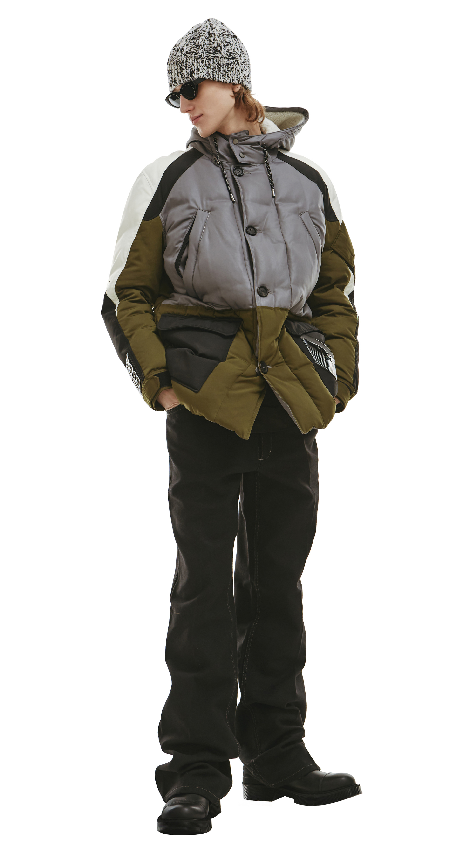 Yves Salomon Пуховая парка с отделкой из овчины