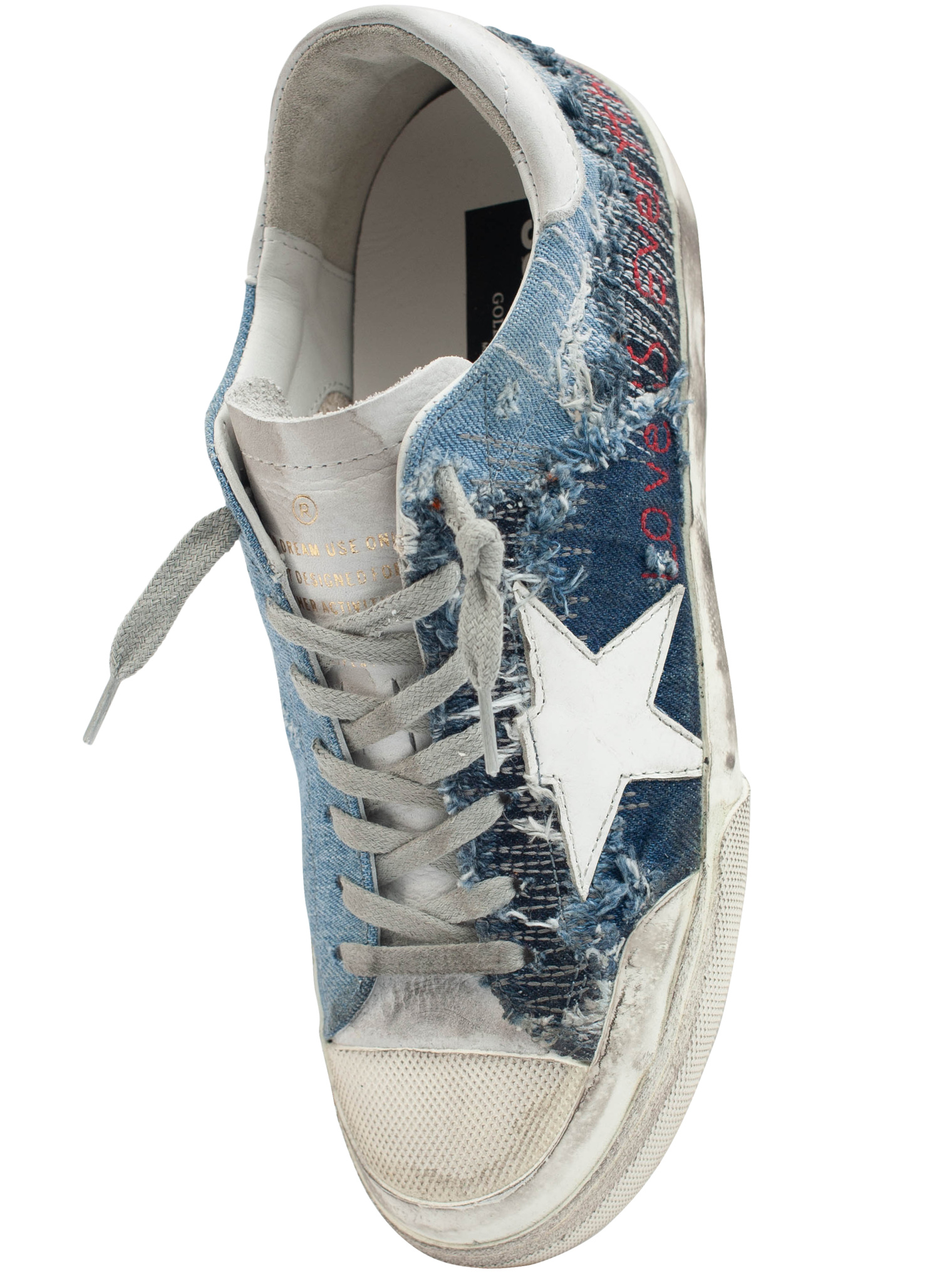 Golden Goose Кеды Superstar Penstar из рваного денима
