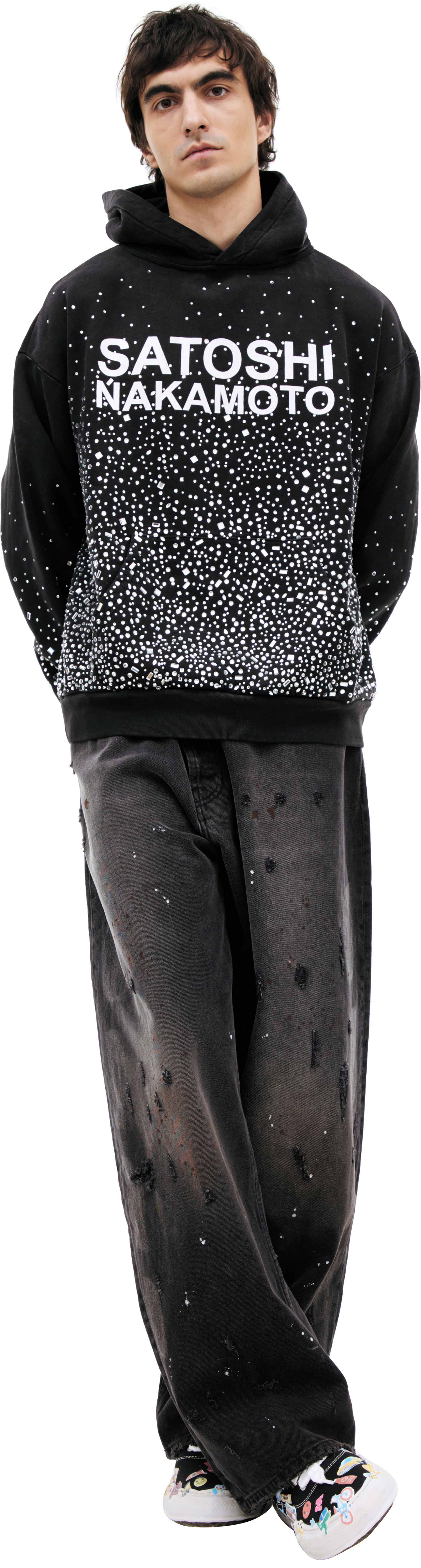Satoshi Nakamoto Худи с кристаллами