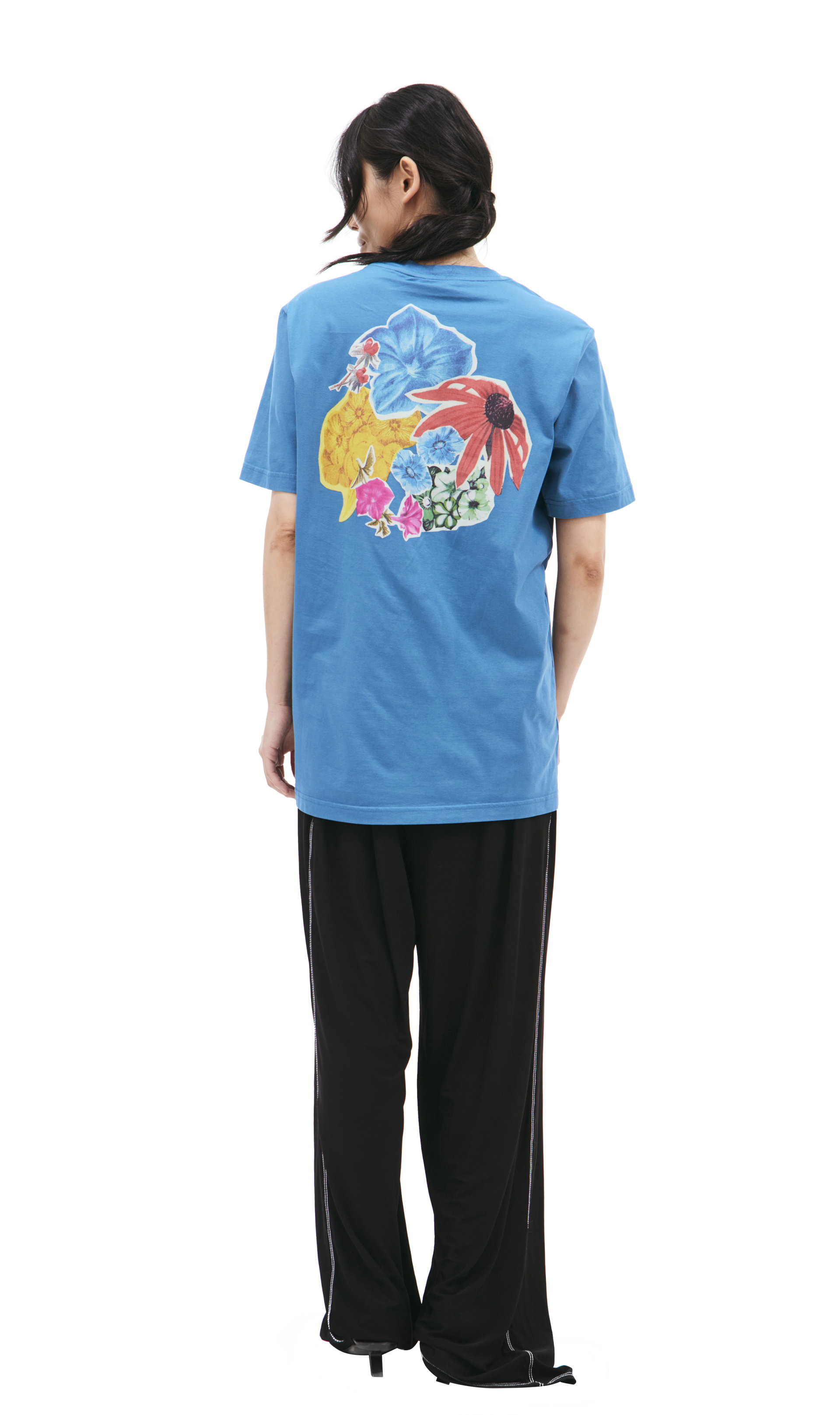 Marni Синяя футболка с принтом