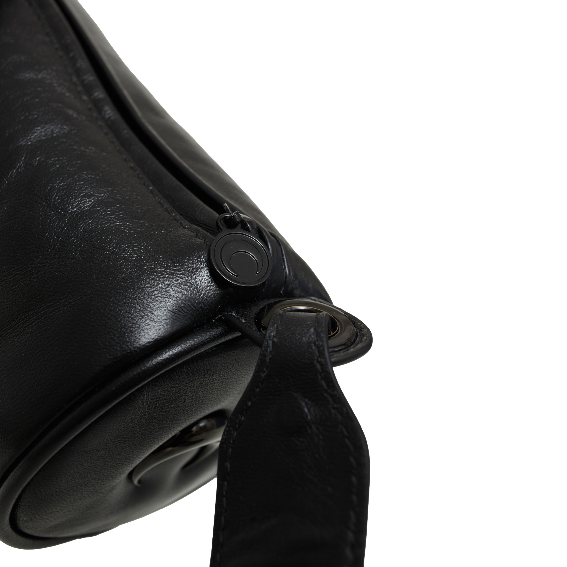 MARINE SERRE Кожаная сумка-цилиндр с металлическим логотипом