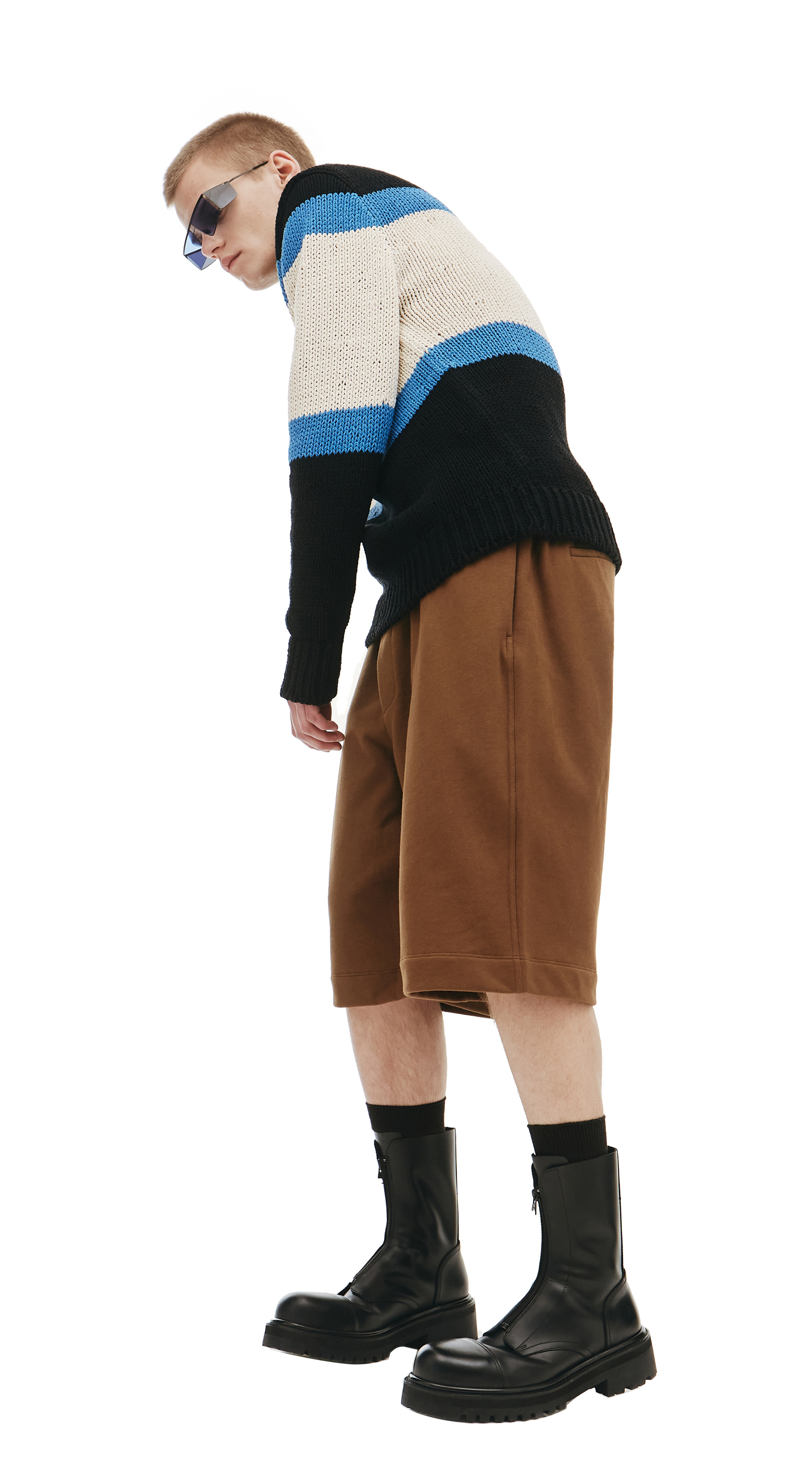 Jil Sander Оверсайз шорты коричневого цвета на резинке