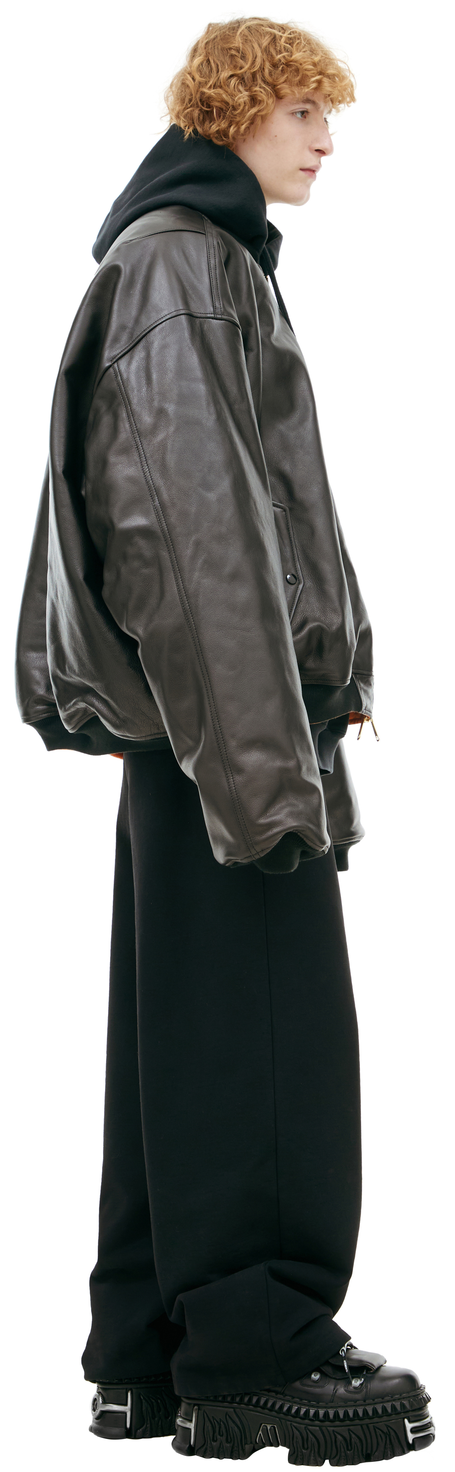 VETEMENTS Черный бомбер из кожи