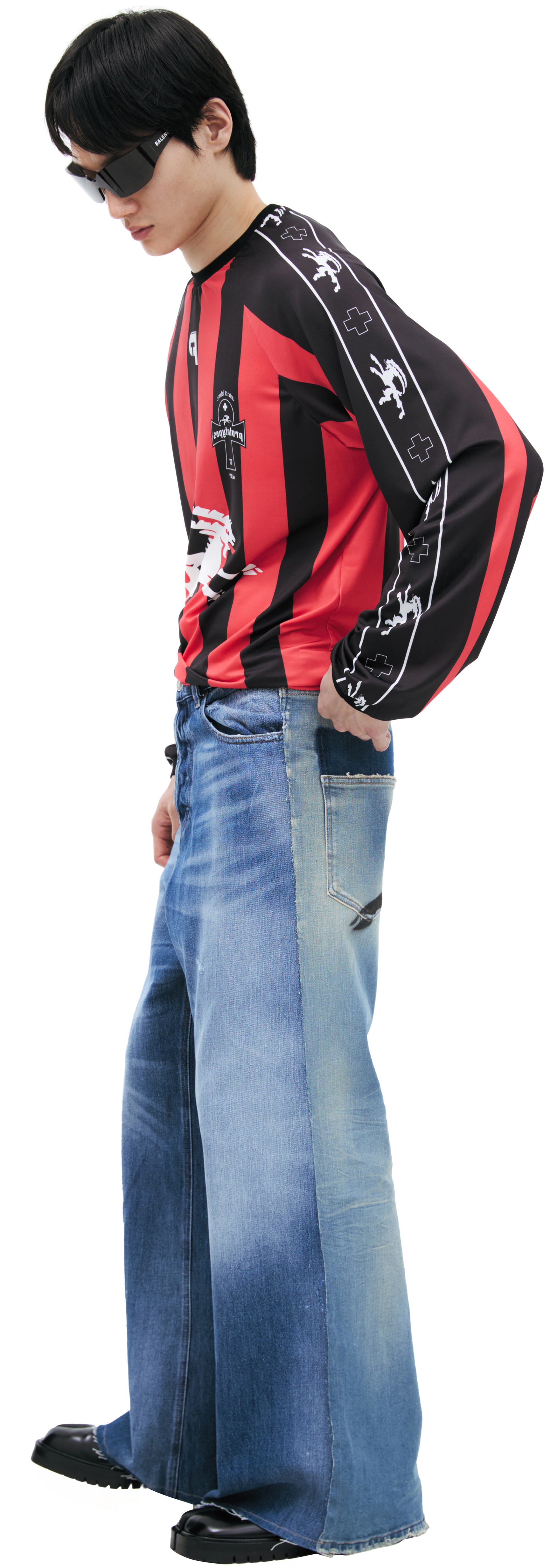 PROTOTYPES Широкие джинсы с эффектом краски