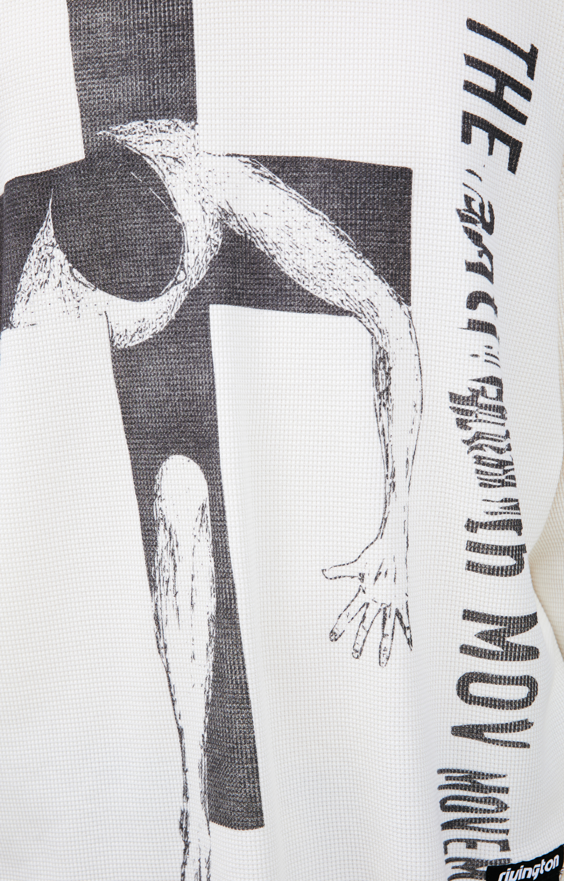 RRR123 Белый лонгслив с принтом