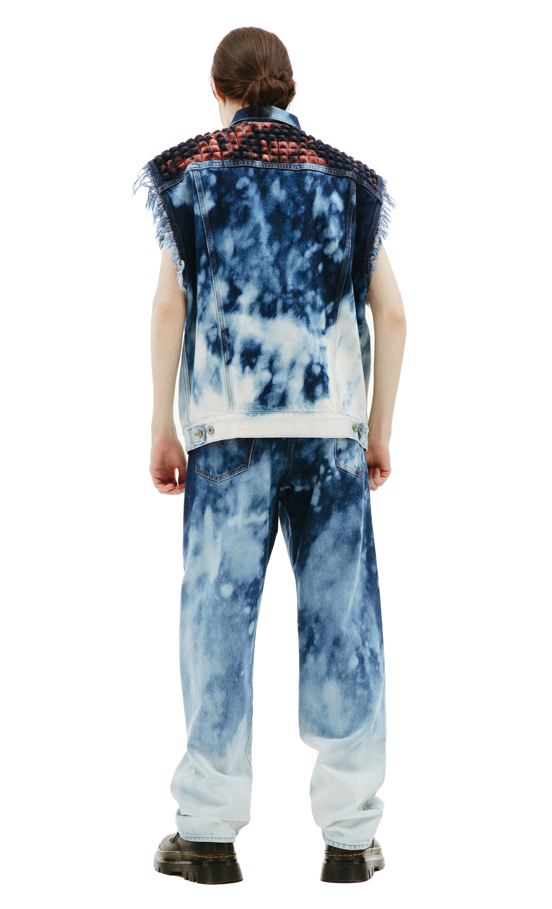 Doublet Тай дай жилет из переработанного денима